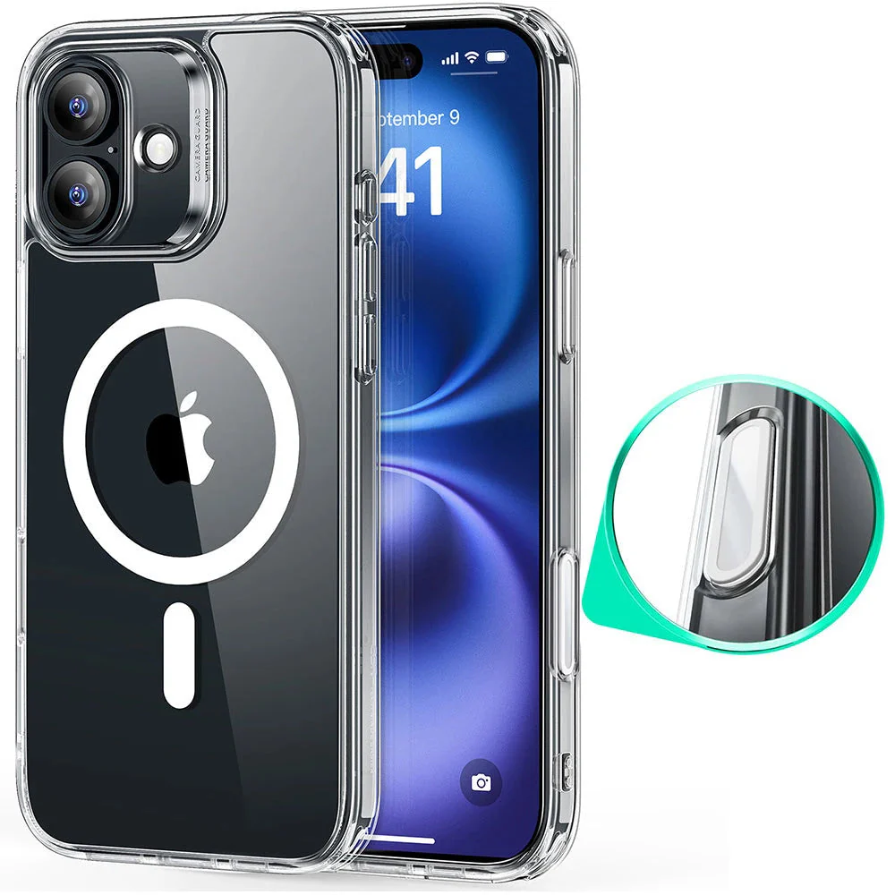 iPhone 16 Plus HaloLock Classic Hybrid Case (Camera Control) - Clear