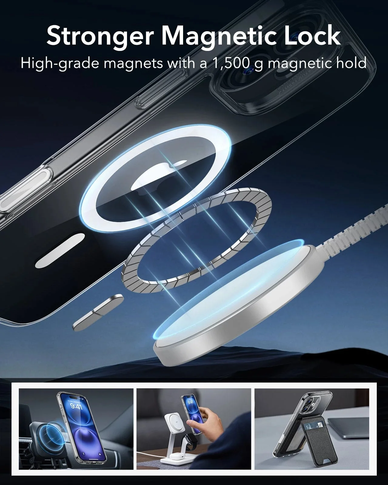 iPhone 16 Plus HaloLock Classic Hybrid Case (Camera Control) - Clear - Image 6