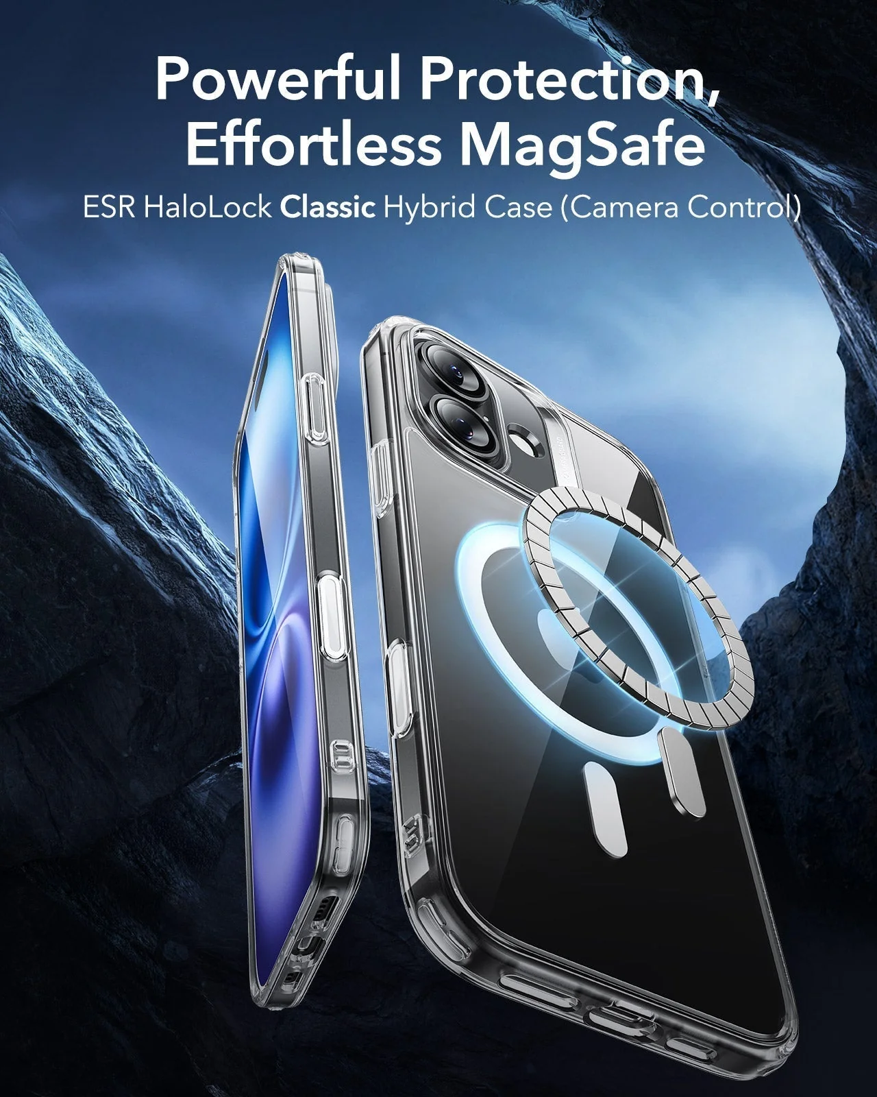 iPhone 16 Plus HaloLock Classic Hybrid Case (Camera Control) - Clear Black - Image 2