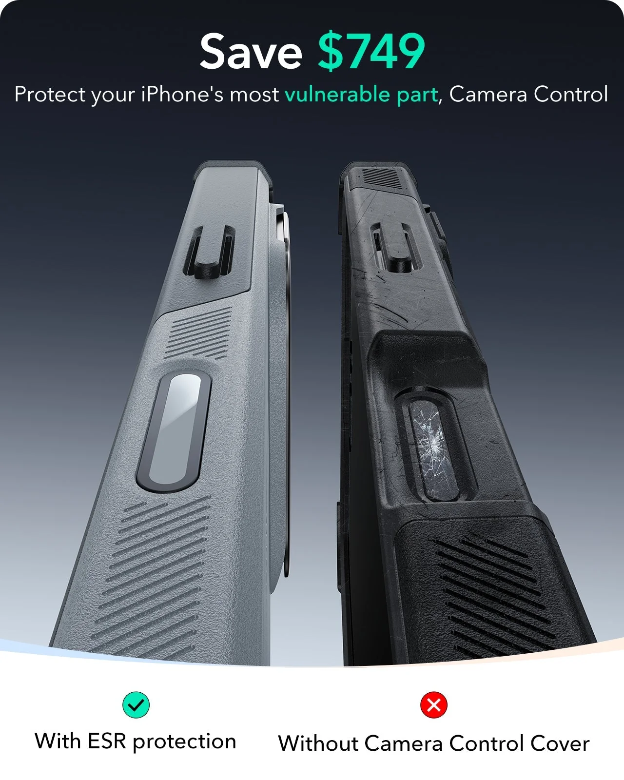 iPhone 16 Plus Cyber Tough Magnetic Case (Camera Control, Stash Stand) - Light Grey - Image 3
