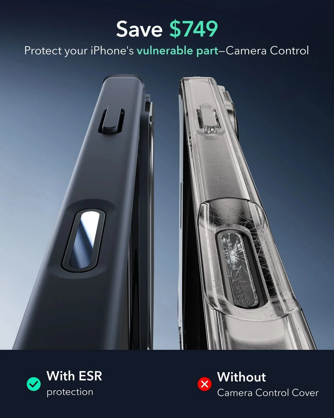 iPhone 16 Pro Armor Tough Magnetic Case (Camera Control, Stash Stand) - Frosted Black - Image 3