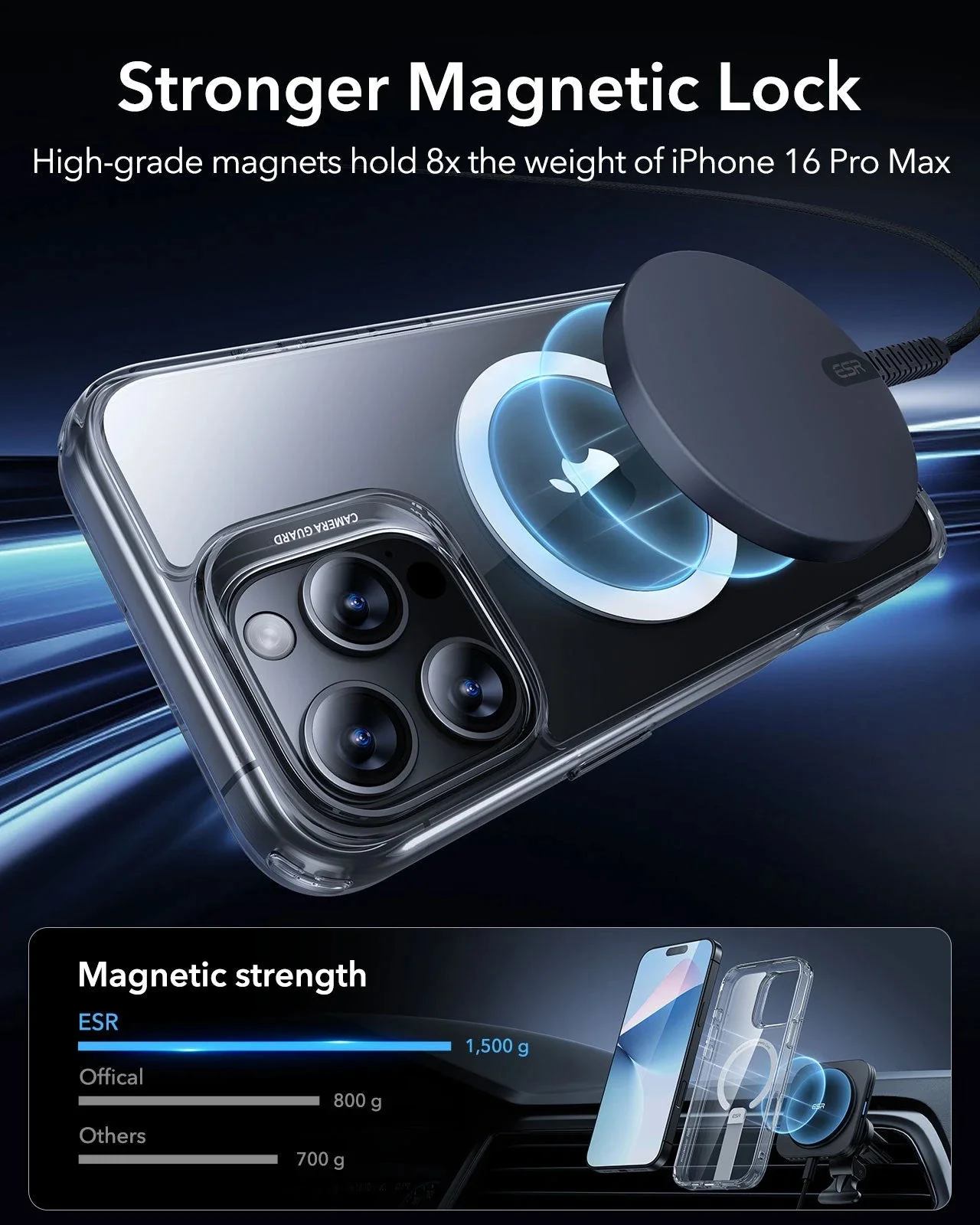 iPhone 16 Pro Boost Flickstand Case (HaloLock) - Frosted Black - Image 3
