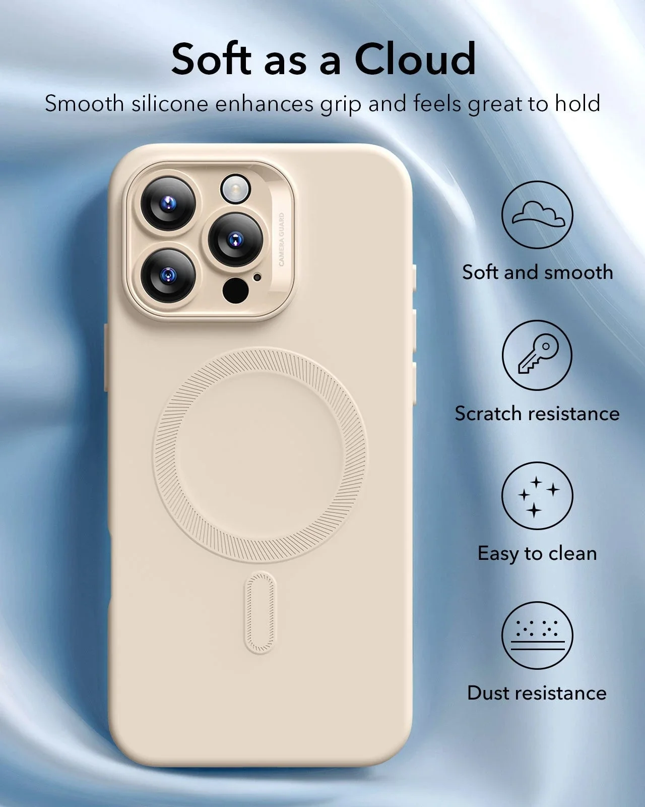 iPhone 16 Pro Cloud Soft Case (HaloLock) - Light Tan - Image 5
