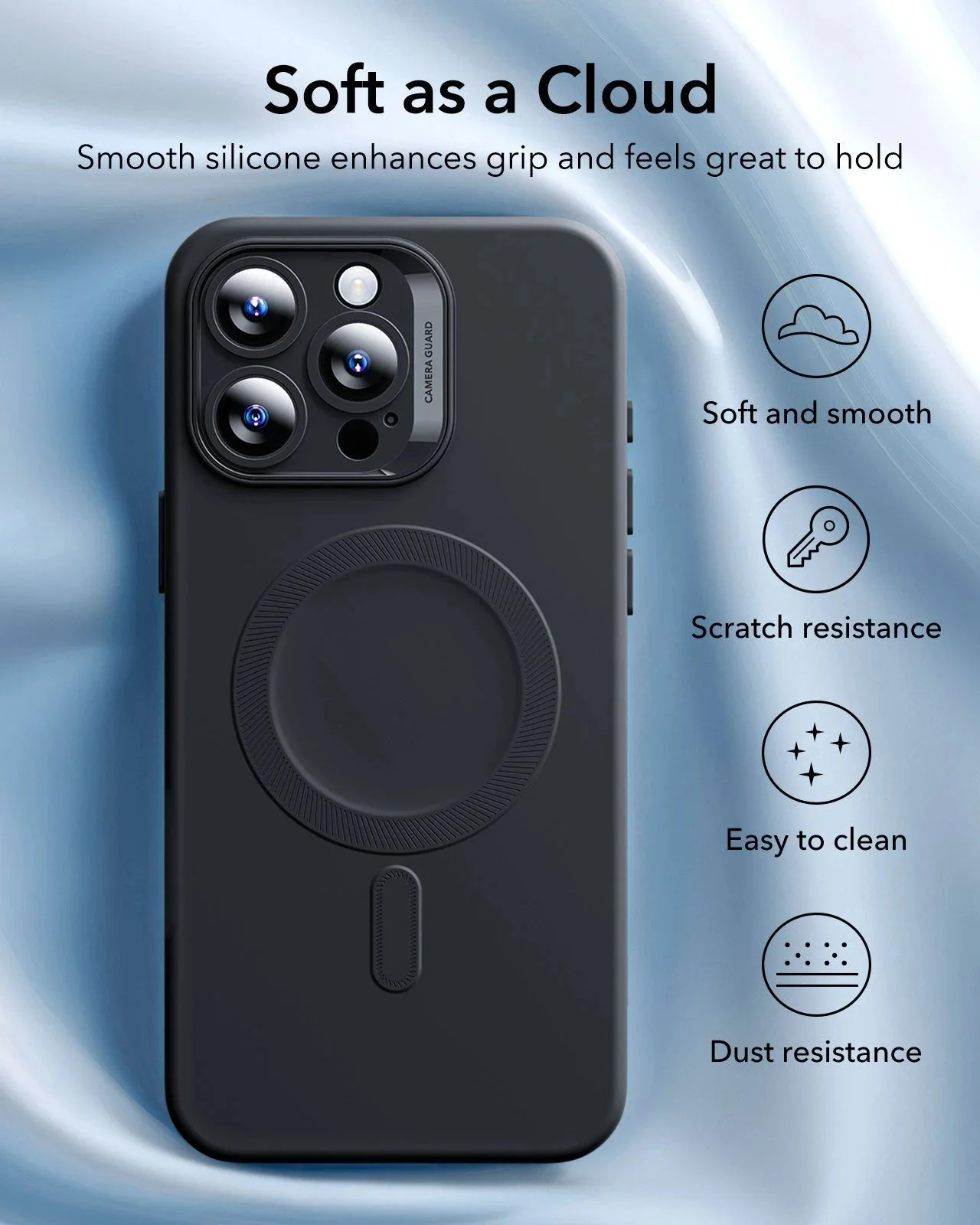 iPhone 16 Pro Cloud Soft Magnetic Case (Camera Control) - Black - Image 5