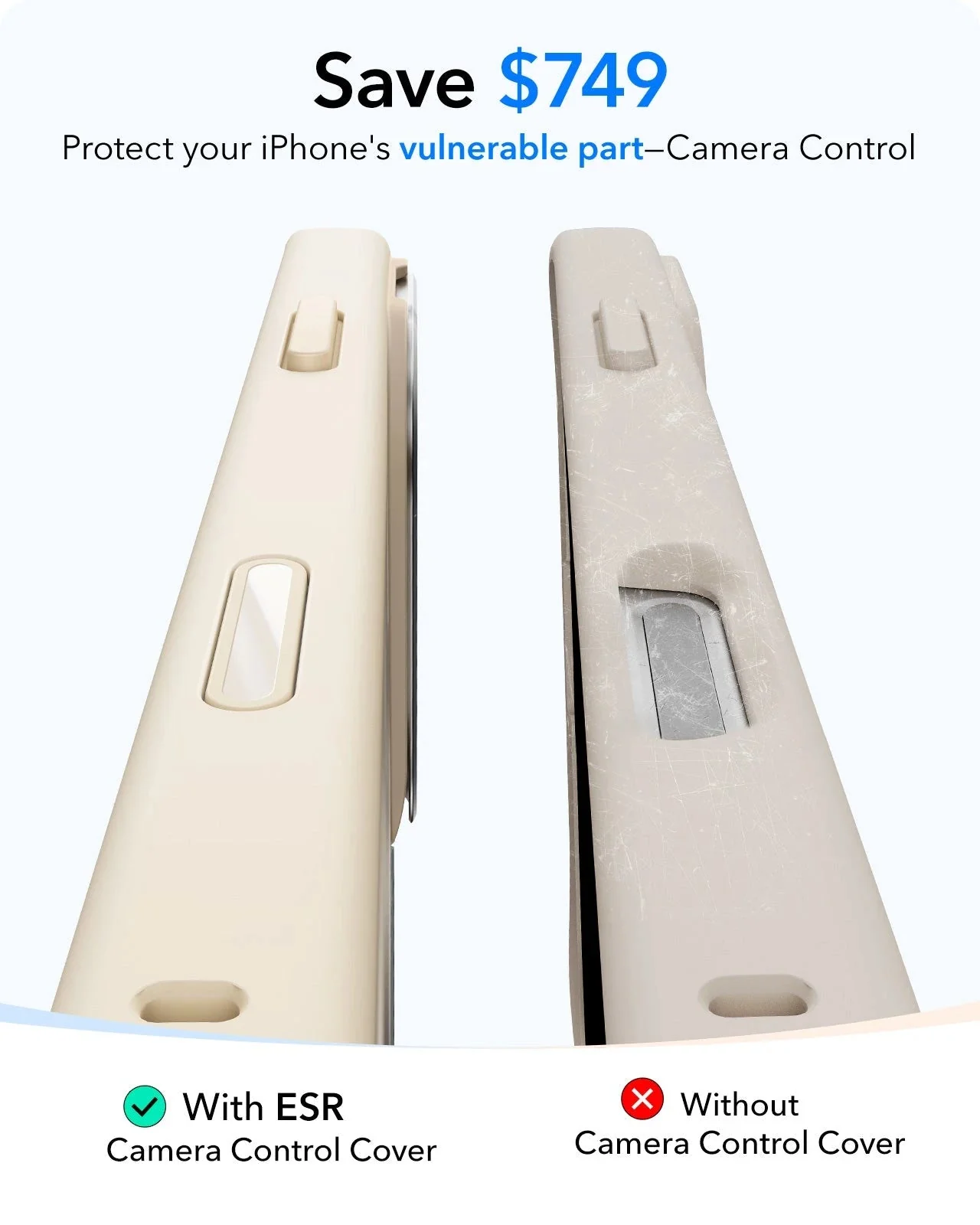 iPhone 16 Pro Cloud Soft Magnetic Case (Camera Control, Stash Stand) - Light Tan - Image 3