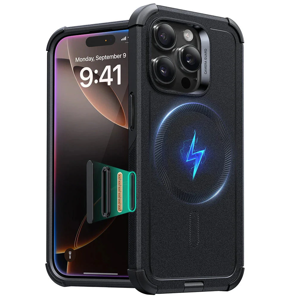 iPhone 16 Pro Cyber Tough Magnetic Case (Camera Control) - Black