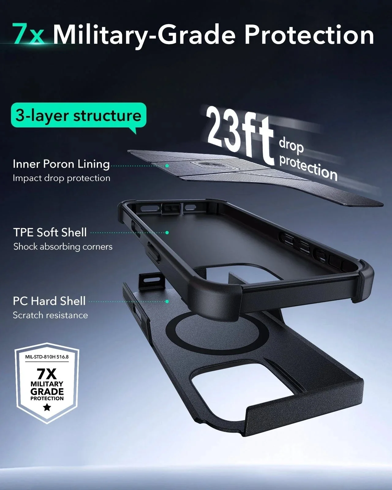 iPhone 16 Pro Cyber Tough Magnetic Case (Camera Control) - Black - Image 5