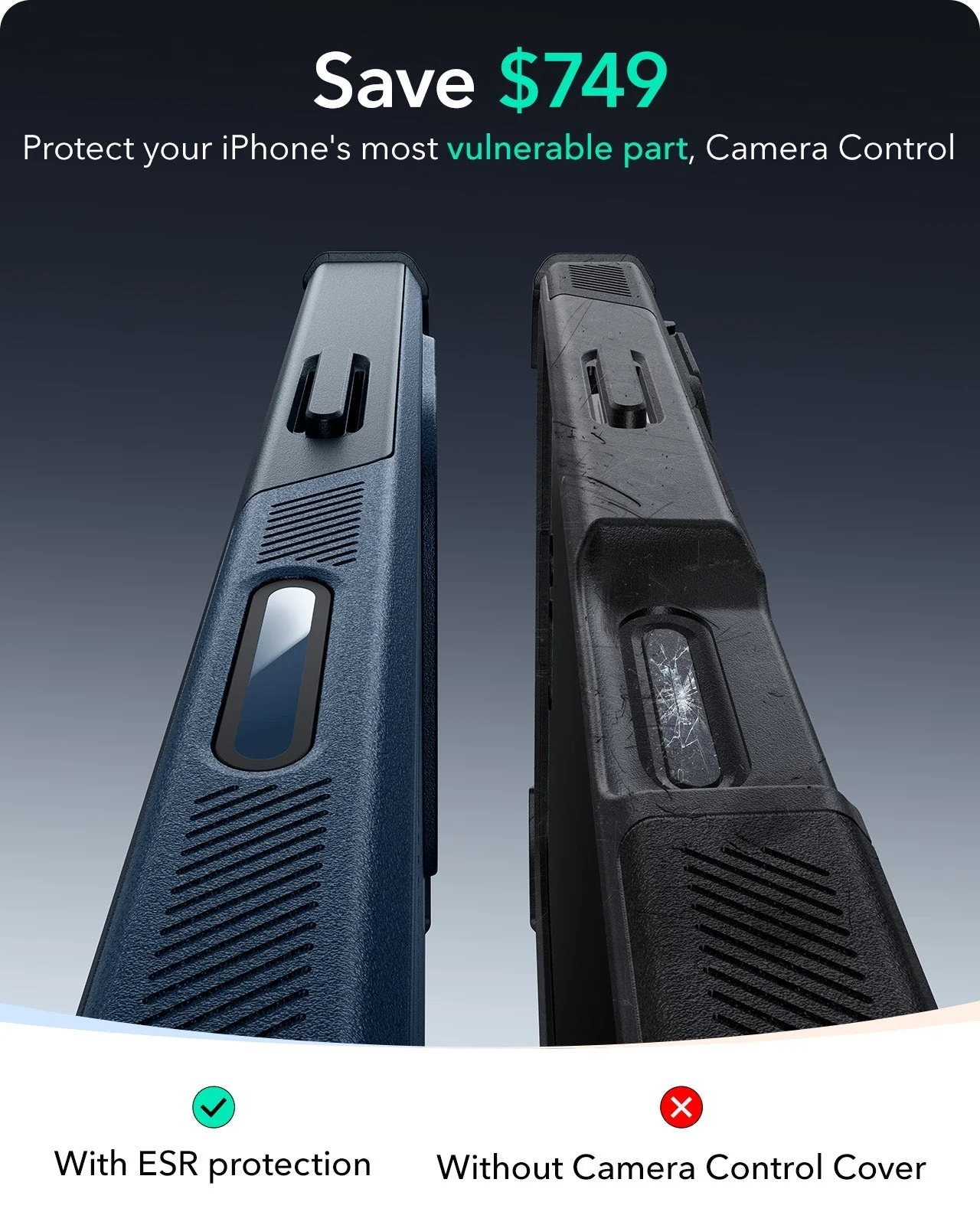 iPhone 16 Pro Cyber Tough Magnetic Case (Camera Control, Stash Stand) - Navy Blue - Image 3