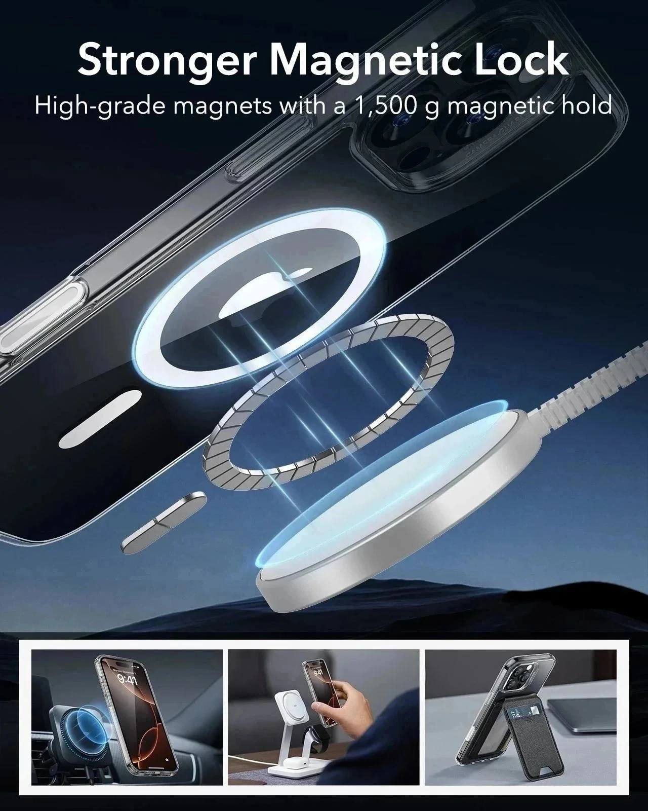 iPhone 16 Pro HaloLock Classic Hybrid Case (Camera Control) - Clear - Image 6