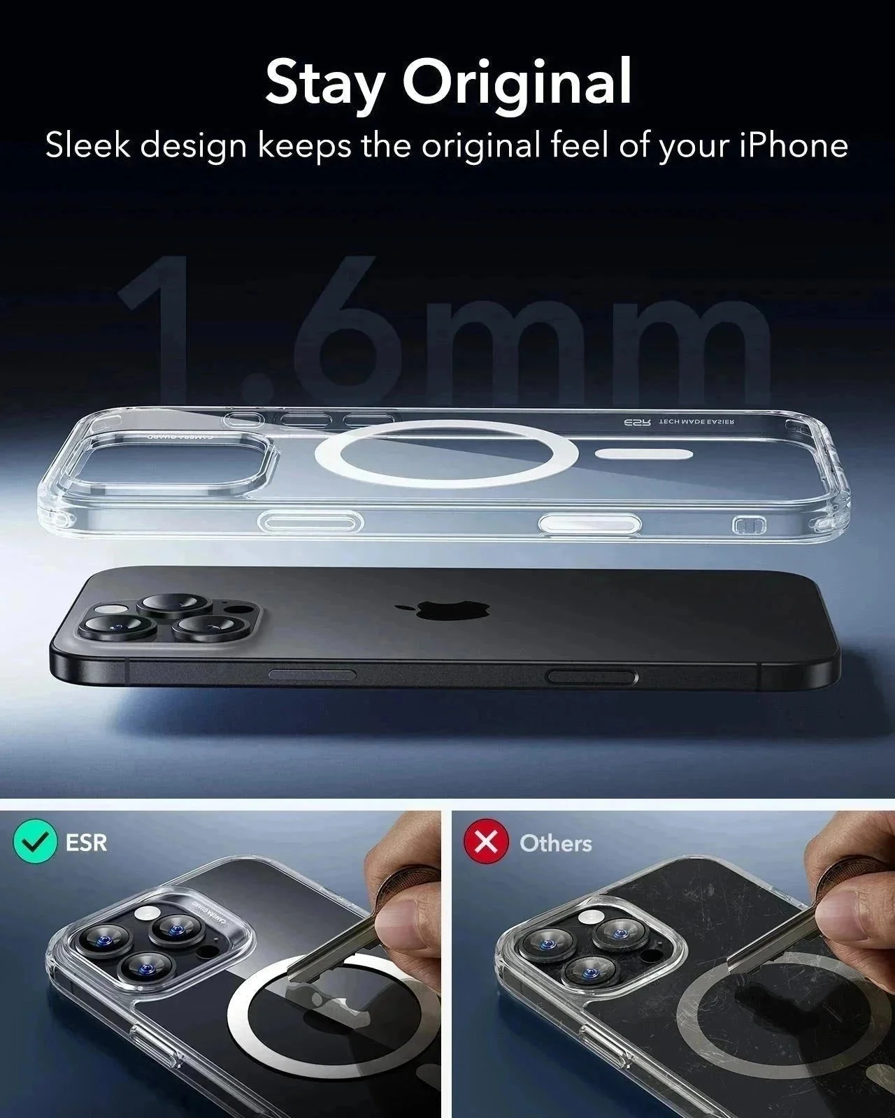 iPhone 16 Pro HaloLock Classic Hybrid Case (Camera Control) - Frosted Black - Image 9