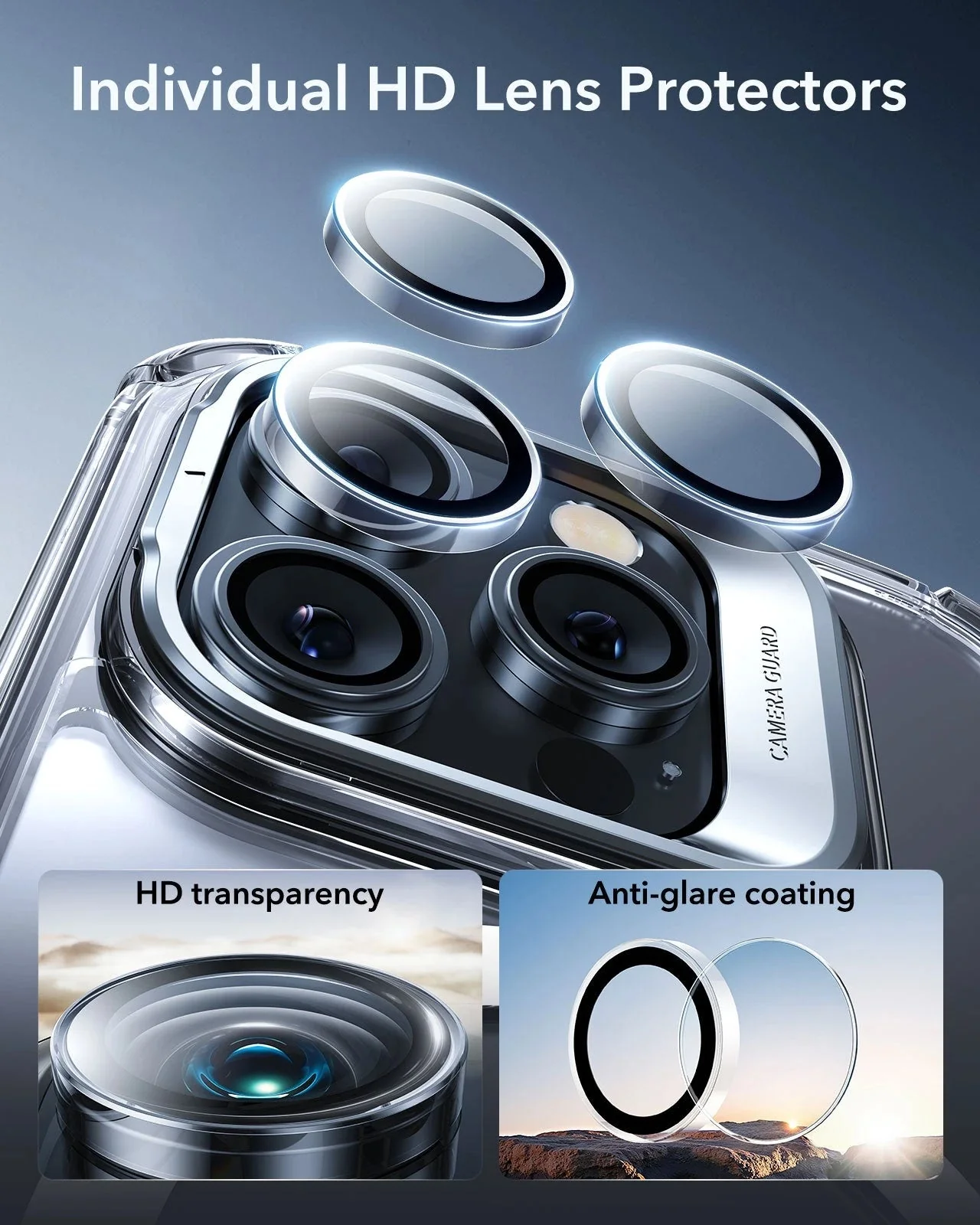 iPhone 16 Pro Max Armor Tough Magnetic Case (Camera Control, Stash Stand) - Clear - Image 8