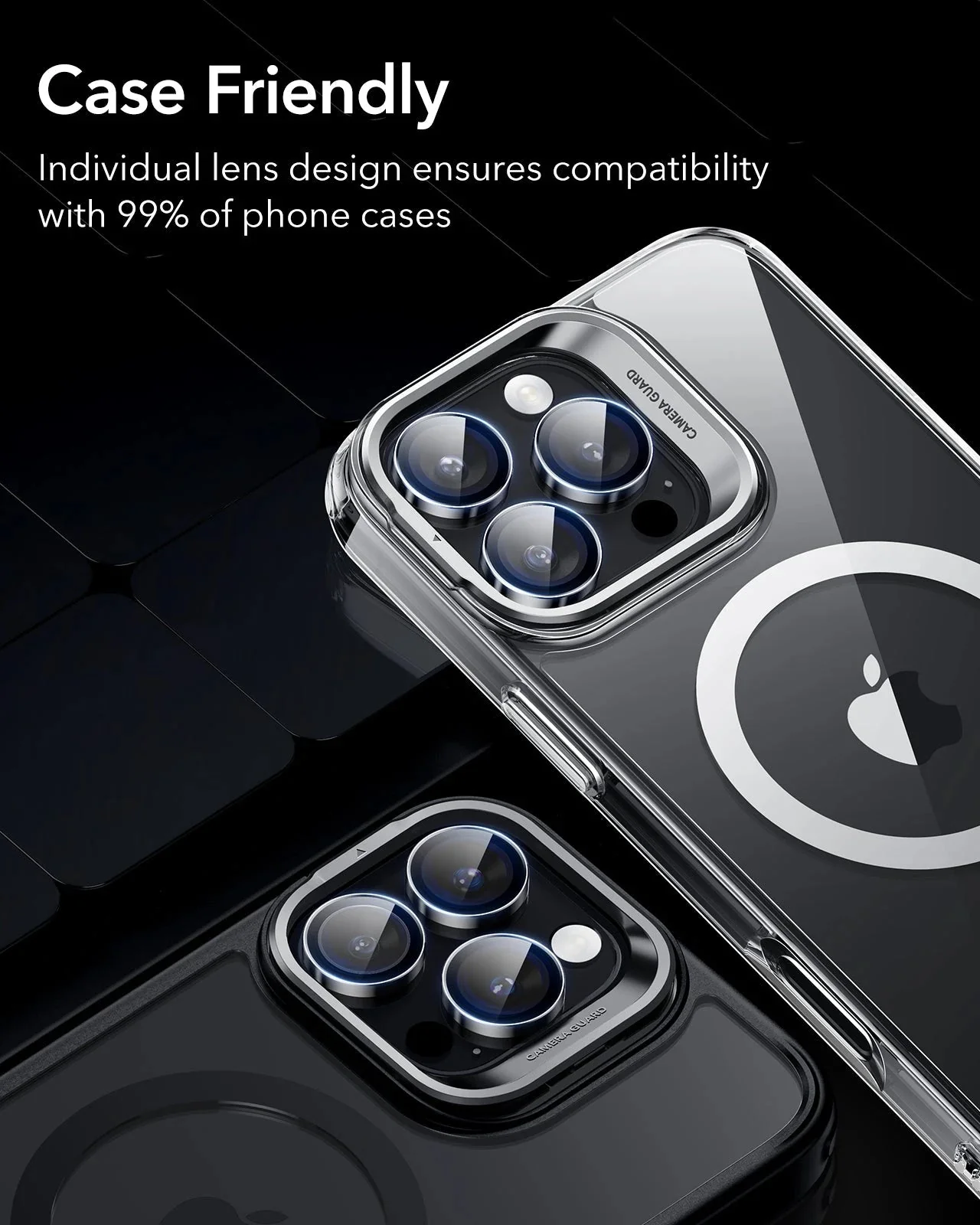 iPhone 16 Pro Max/Pro Armorite Camera Lens Protectors - Clear - Image 8