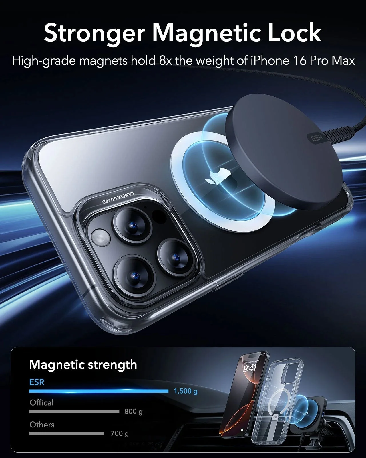 iPhone 16 Pro Max Boost Flickstand Case (HaloLock) - Clear - Image 3