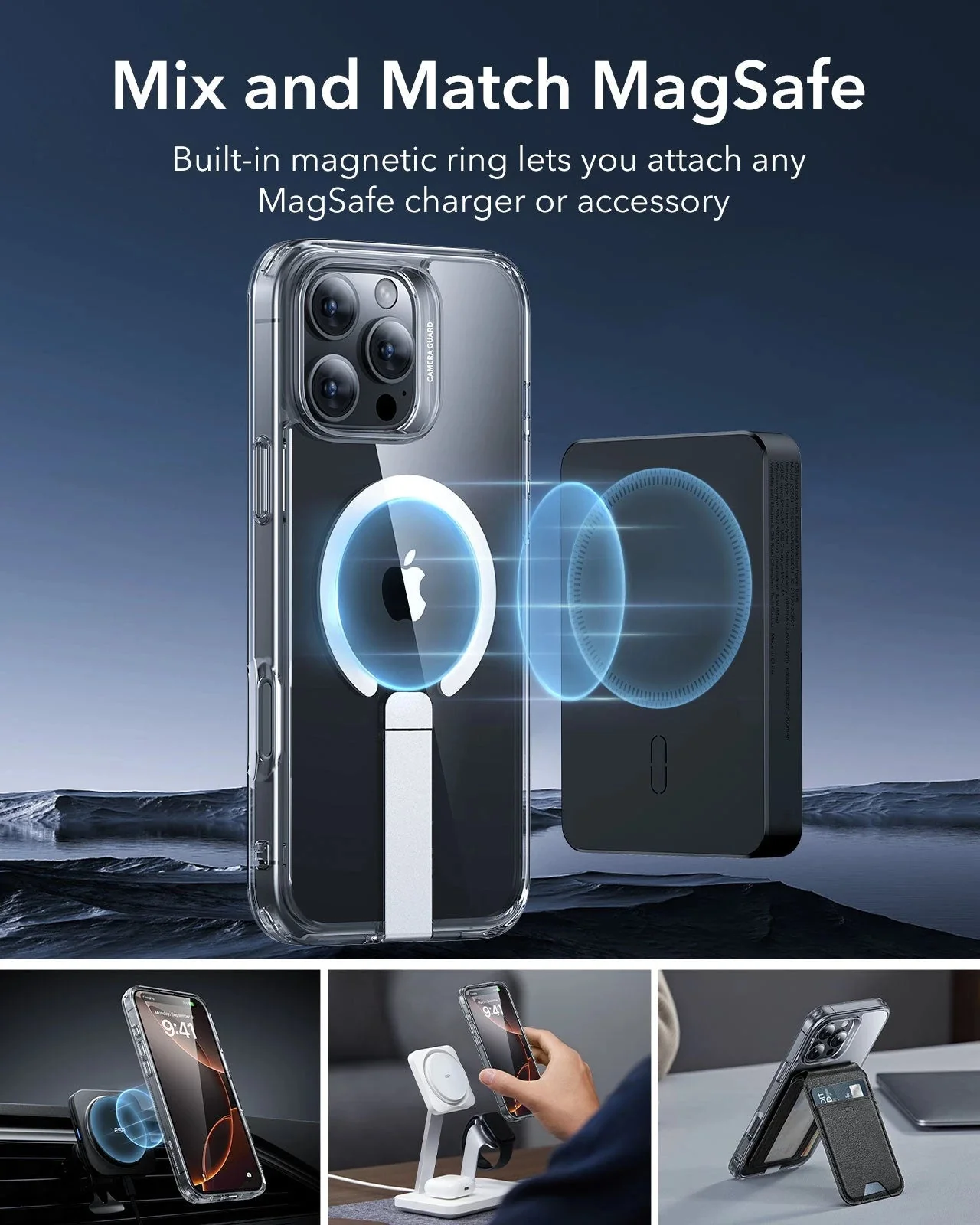 iPhone 16 Pro Max Boost Flickstand Case (HaloLock) - Clear - Image 5