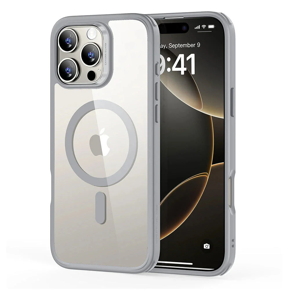 iPhone 16 Pro Max Classic Hybrid Case (HaloLock) - Clear Grey
