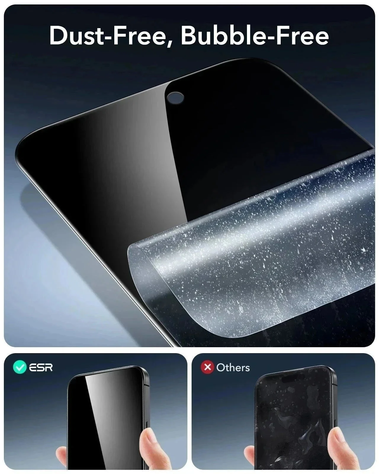 iPhone 16 Pro Max Classic Hybrid Magnetic Case (Camera Control) & Privacy Screen Protector Bundle -Clear Shimmer - Image 13