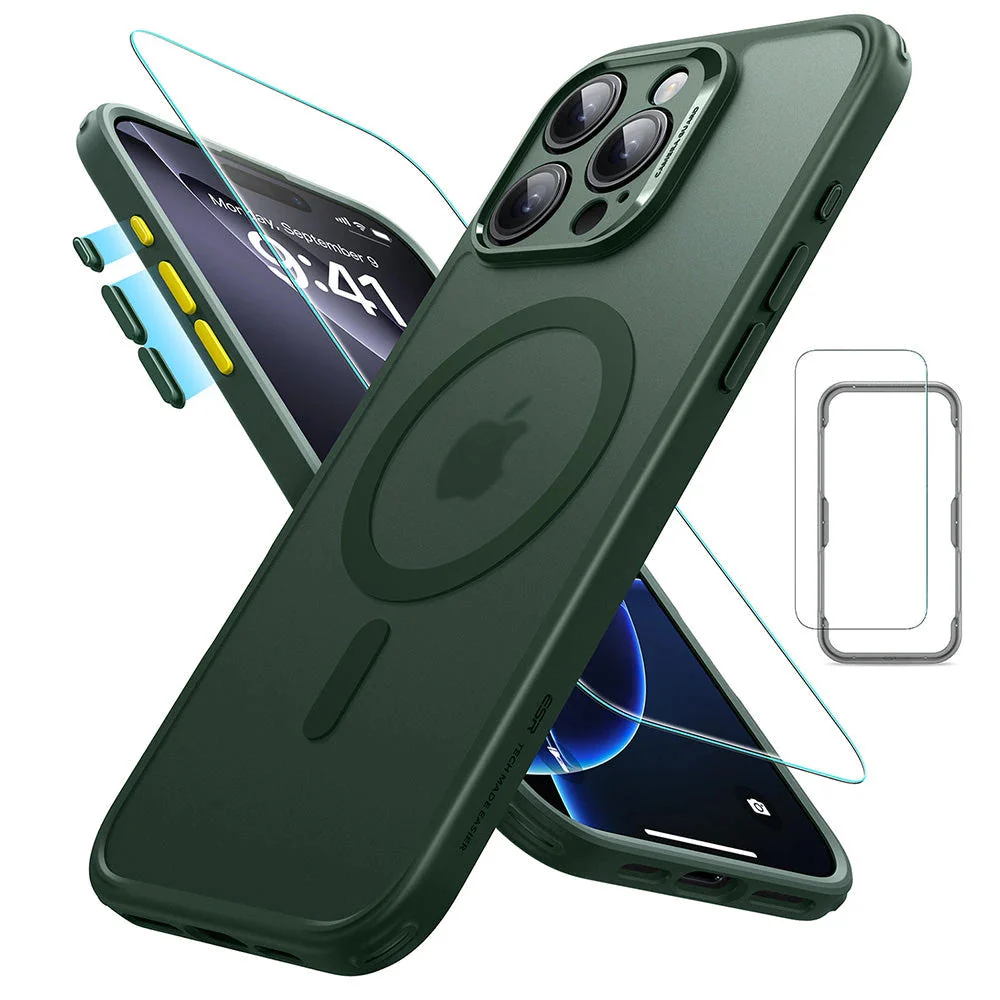 iPhone 16 Pro Max Classic Pro Case (HaloLock) Set - Frosted Dark Green