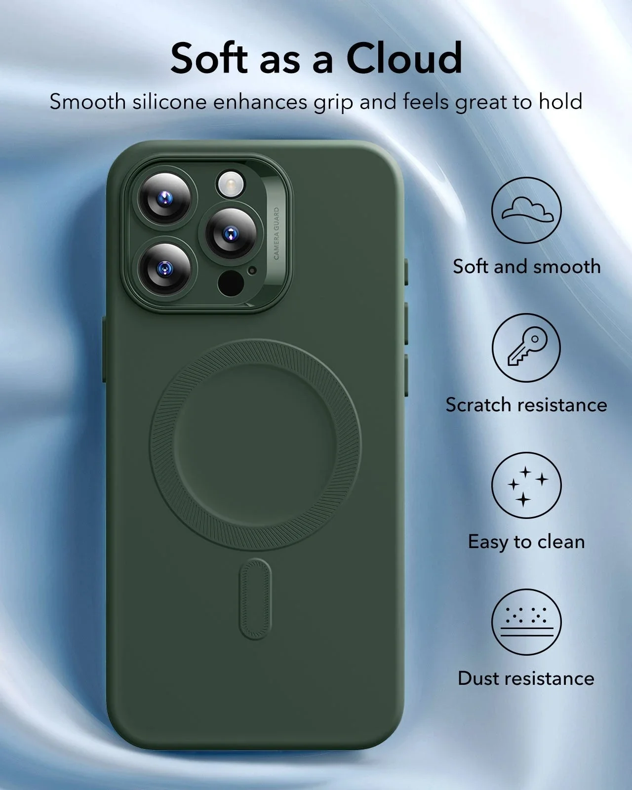 iPhone 16 Pro Max Cloud Soft Magnetic Case (Camera Control) - Green - Image 5