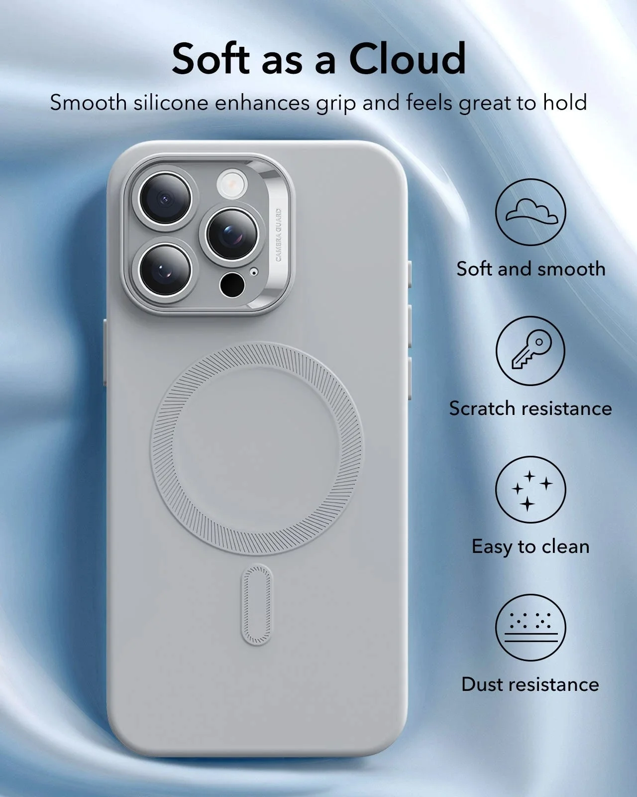 iPhone 16 Pro Max Cloud Soft Magnetic Case (Camera Control) - Grey - Image 5