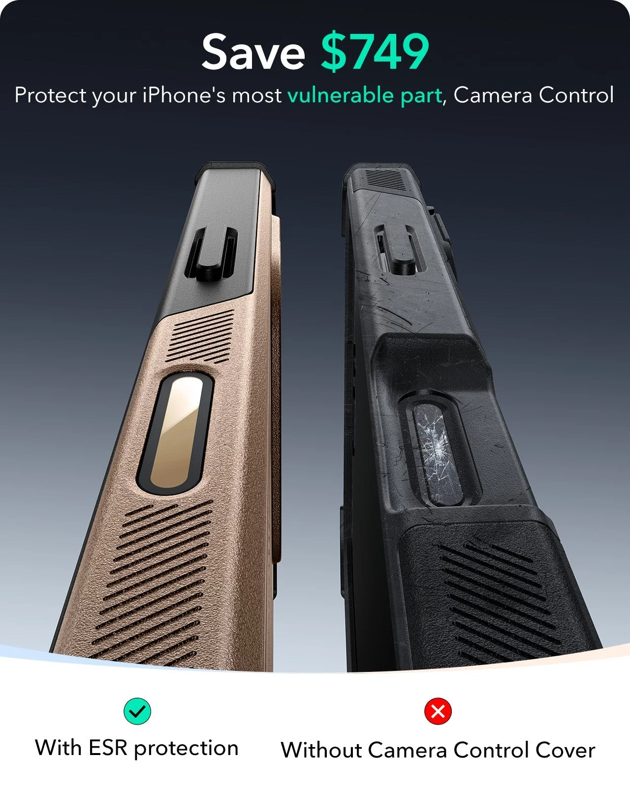 iPhone 16 Pro Max Cyber Tough Magnetic Case (Camera Control, Stash Stand) - Desert Titanium - Image 3