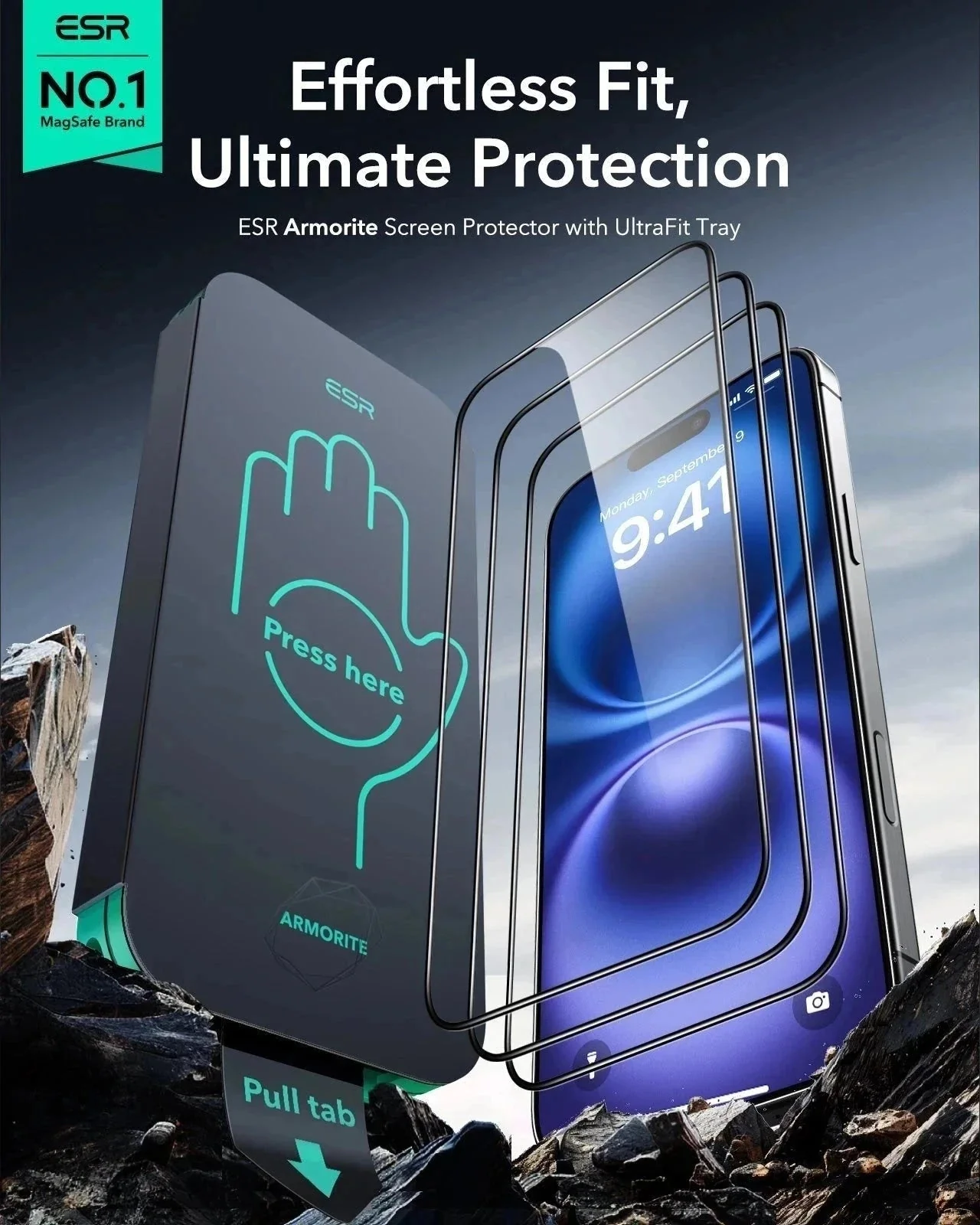 iPhone 16 Pro Max Cyber Tough Magnetic Case Protection Bundle (Camera Control, Stash Stand) - Grey - Image 10
