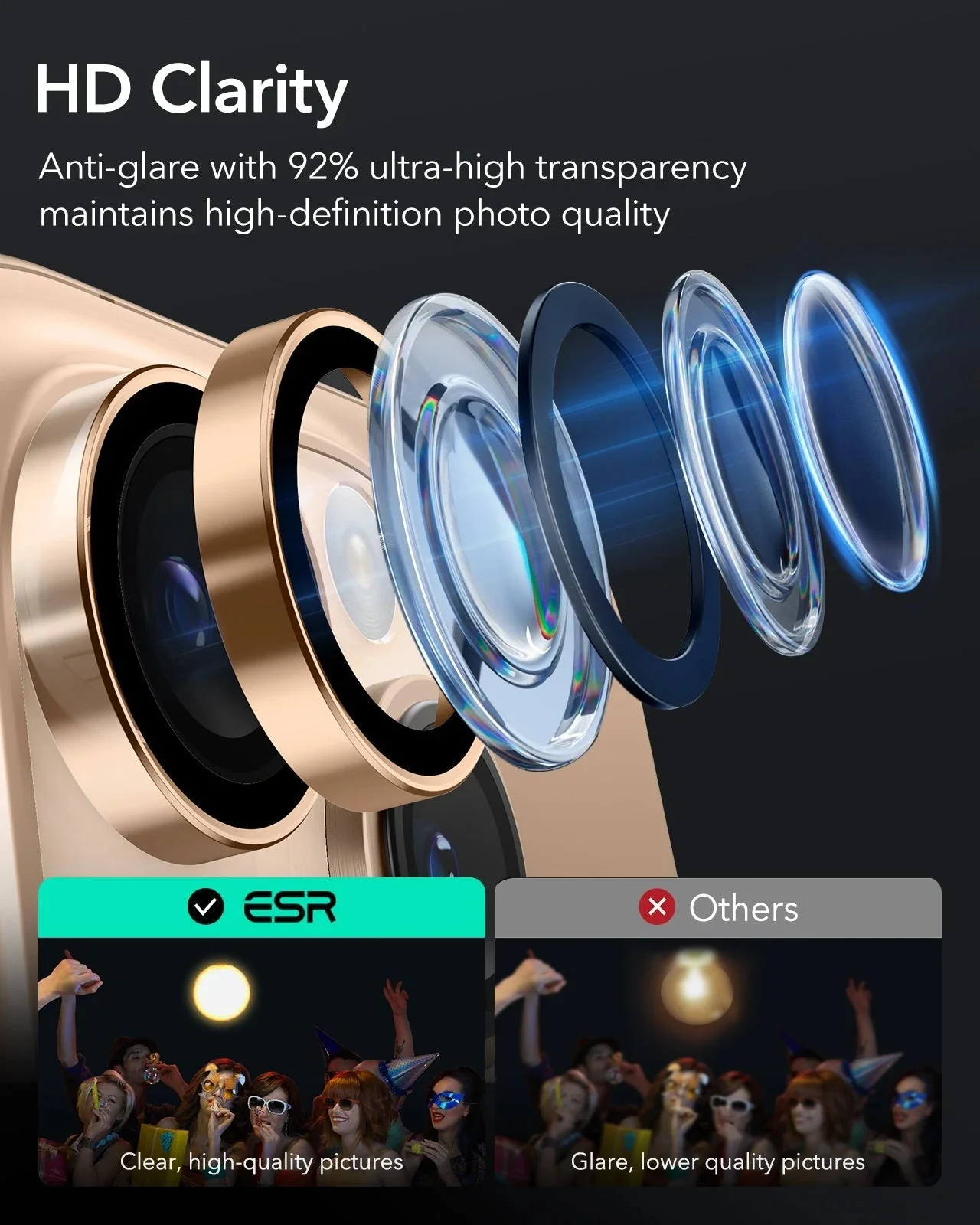 iPhone 16 Pro Max/Pro Armorite Camera Lens Protectors - Desert Titanium - Image 5