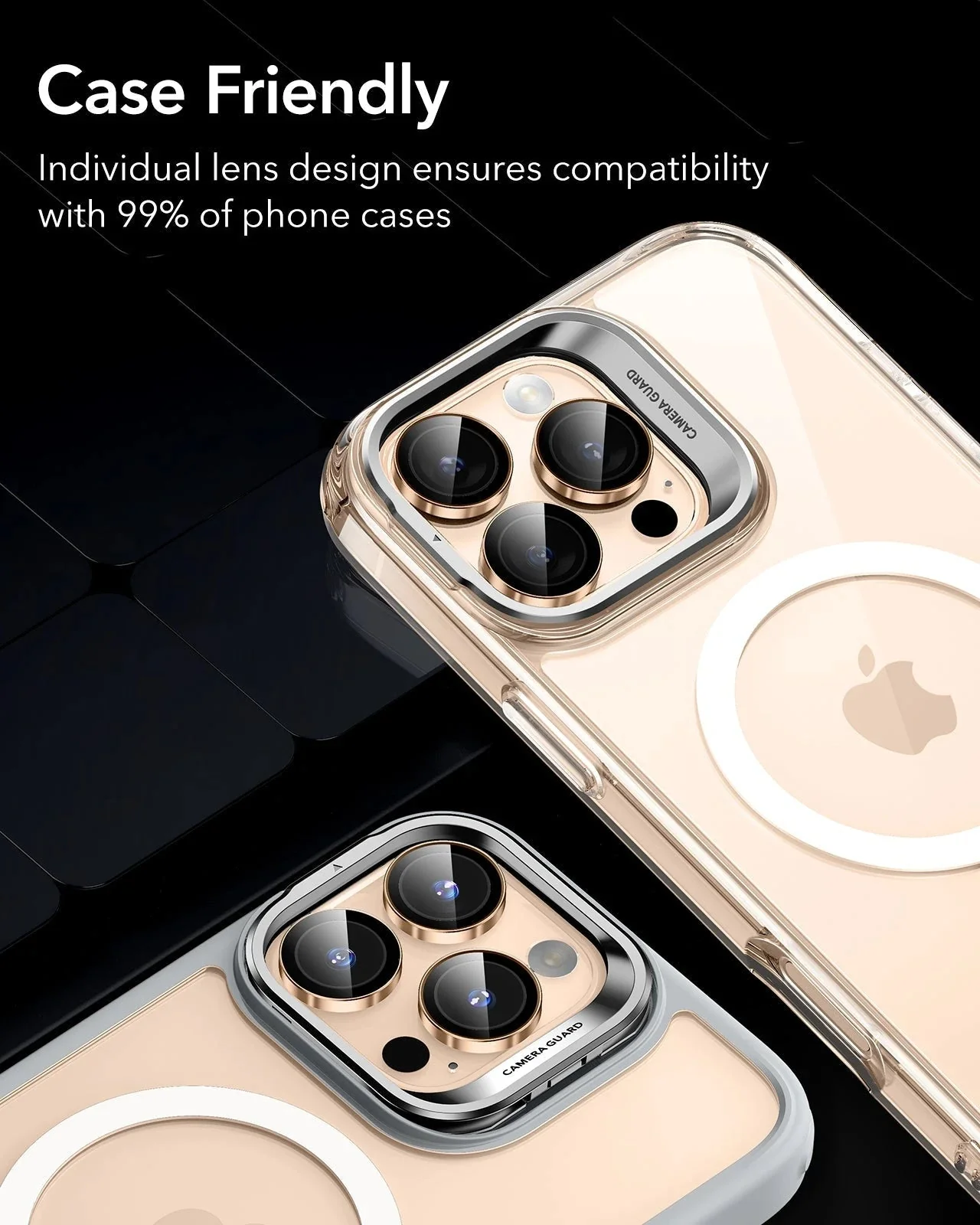 iPhone 16 Pro Max/Pro Armorite Camera Lens Protectors - Desert Titanium - Image 8