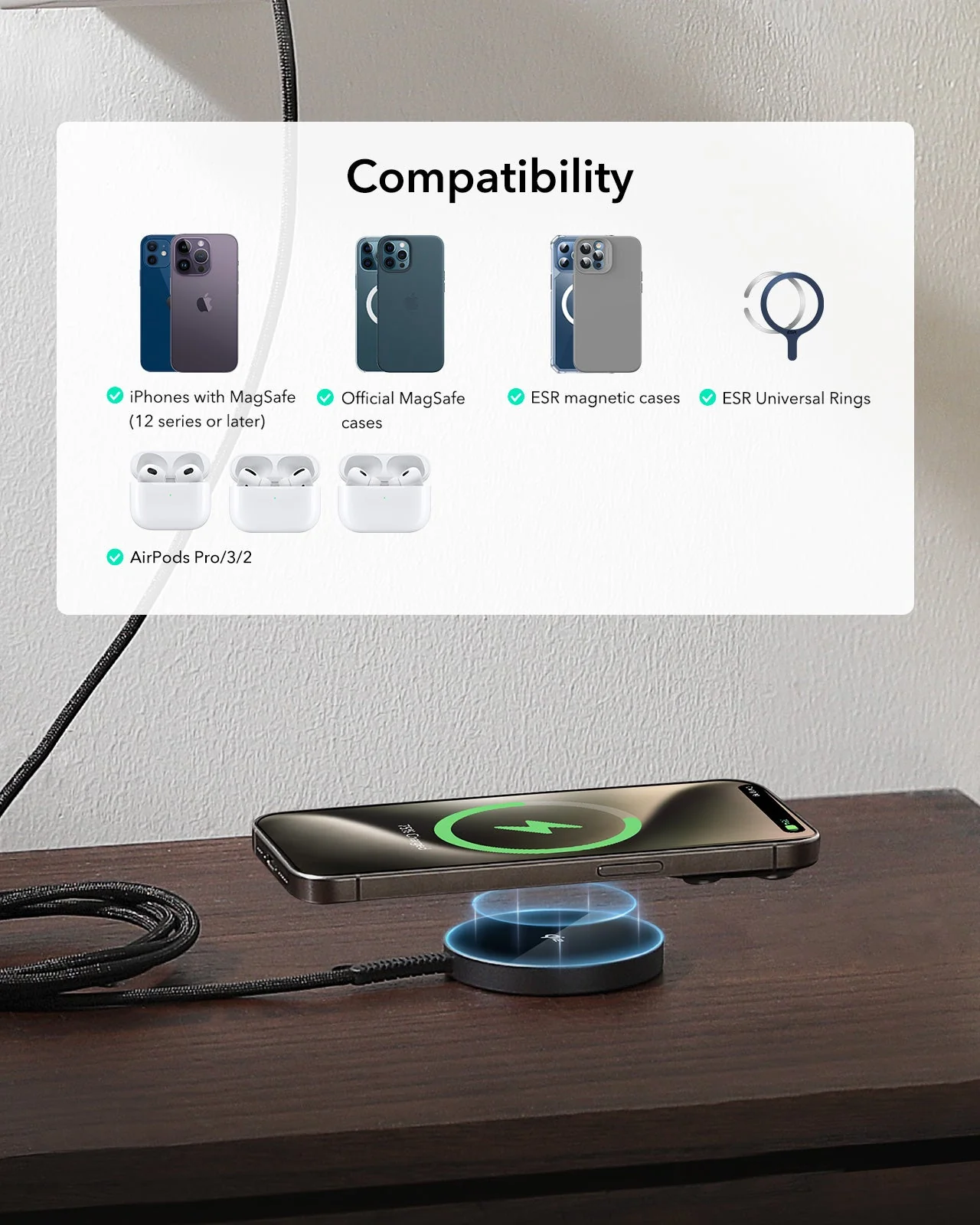 iPhone 16 Pro Max Wireless Charging Bundle - Frosted Black - Image 8
