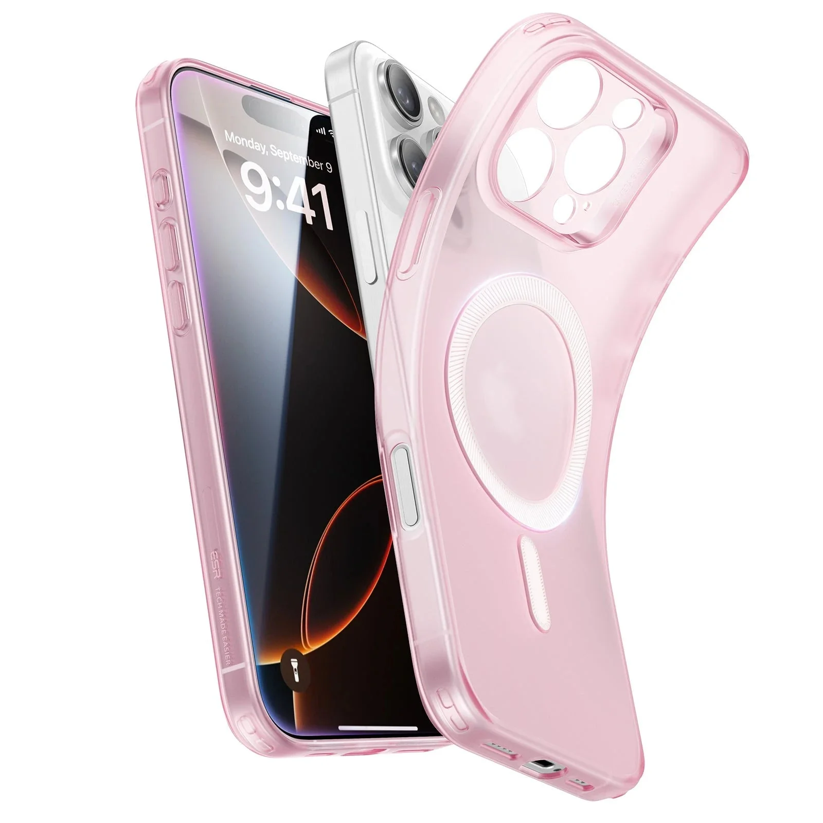 iPhone 16 Pro Zero Clear Case (HaloLock) - Frosted Pink