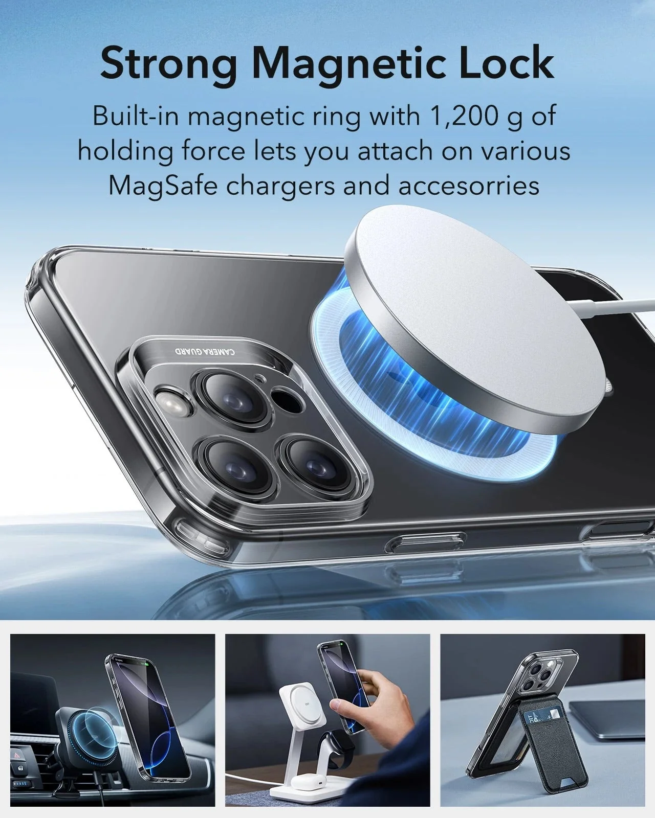 iPhone 16 Pro Zero Clear Case (HaloLock) - Rose Gold Ring - Image 5