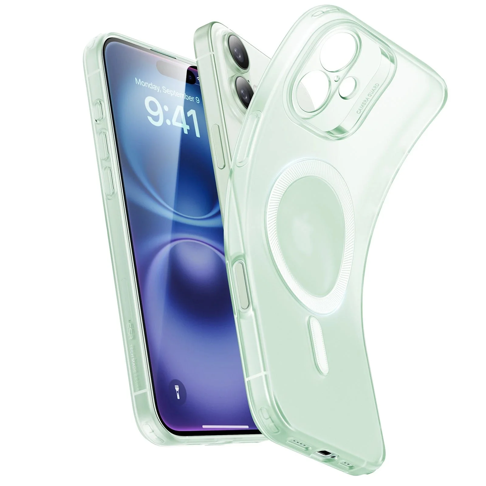 iPhone 16 Zero Clear Case (HaloLock) - Frosted Green
