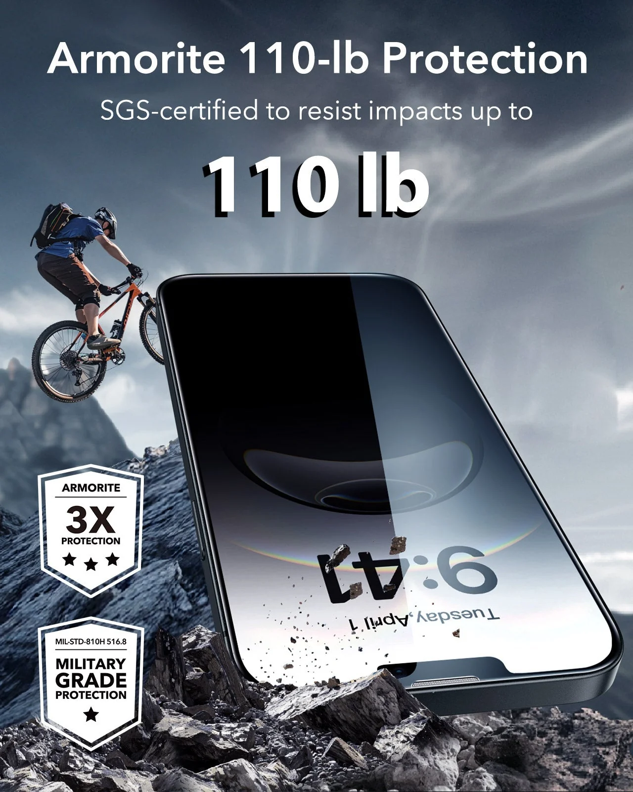 iPhone 16e HaloLock Classic Hybrid Case Privacy Protection Bundle - Clear Black - Image 14