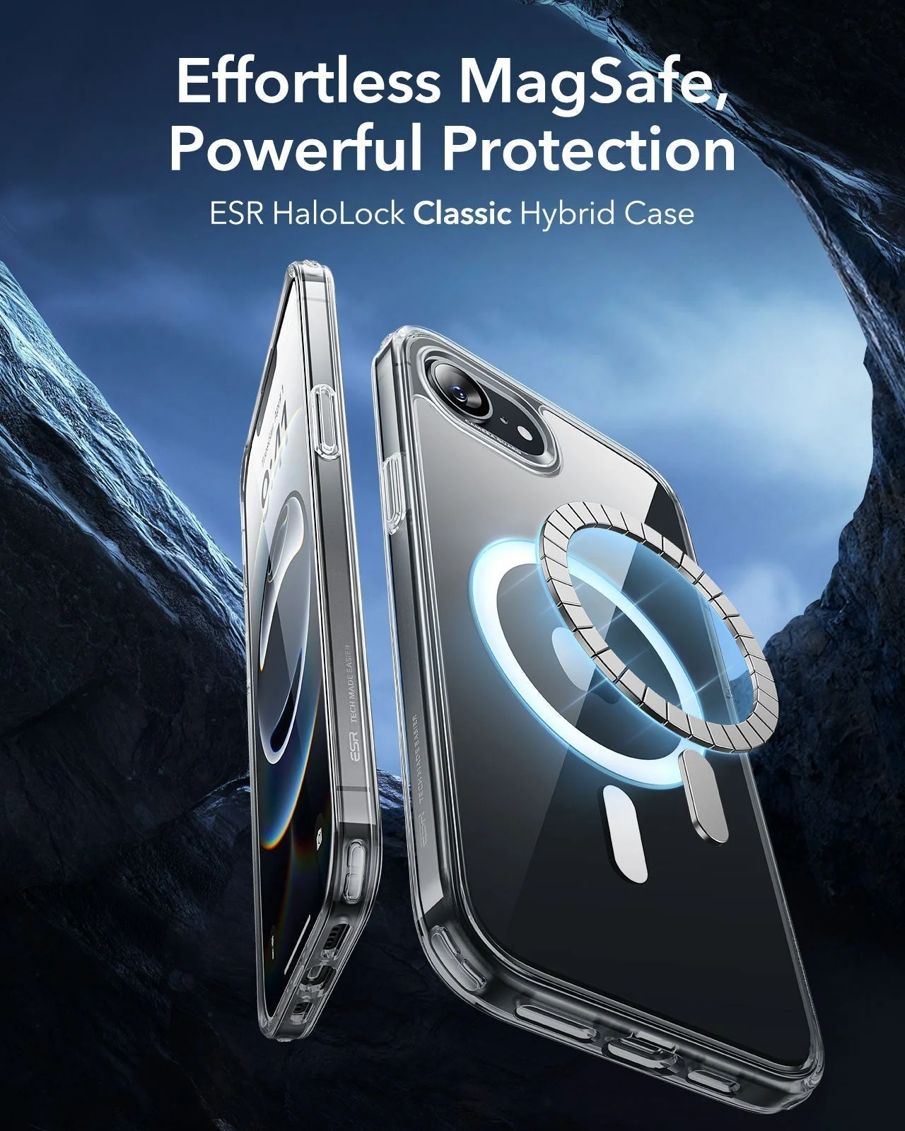 iPhone 16e HaloLock Classic Hybrid Case - Clear Black - Image 2