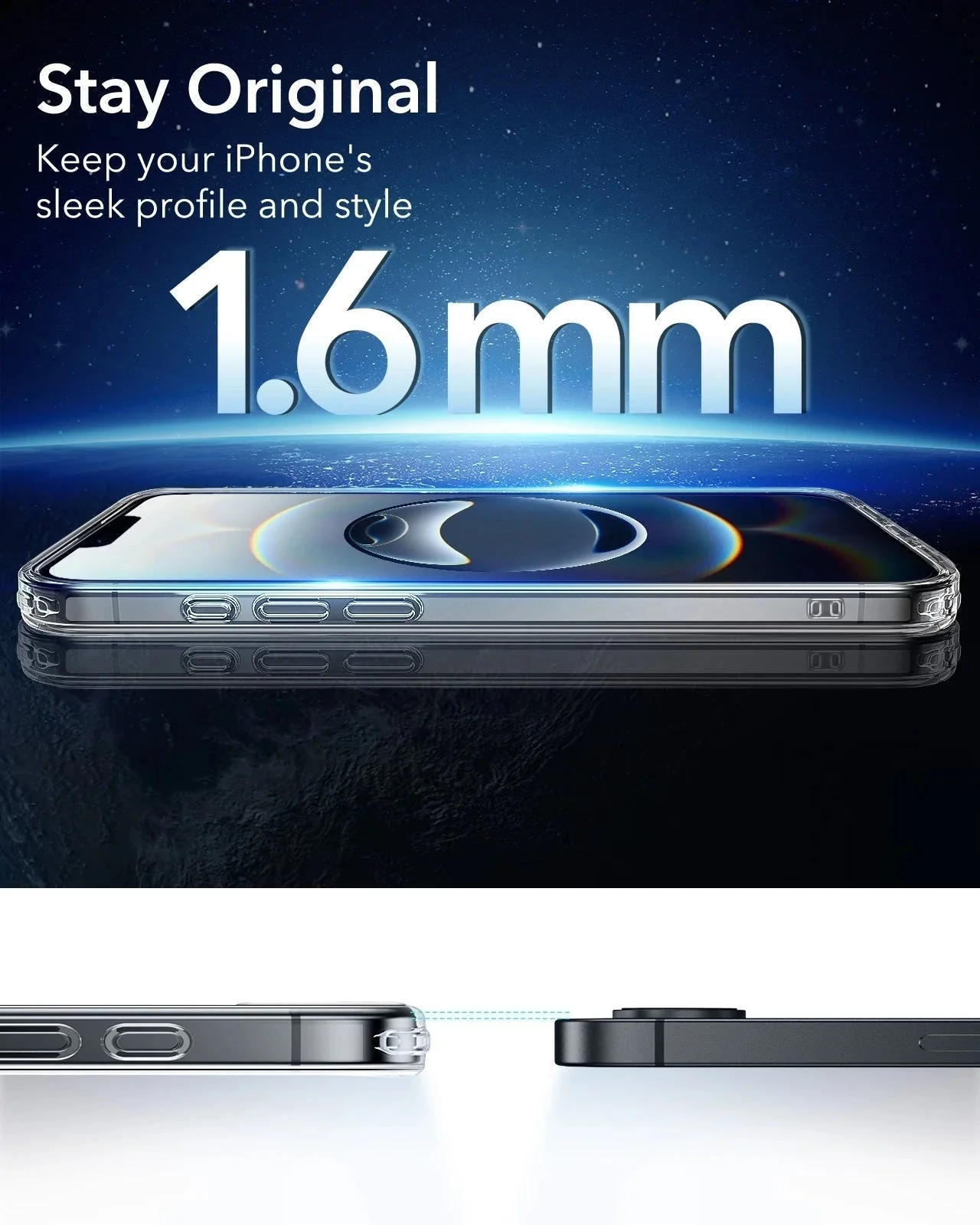 iPhone 16e HaloLock Classic Hybrid Case - Frosted Black - Image 9