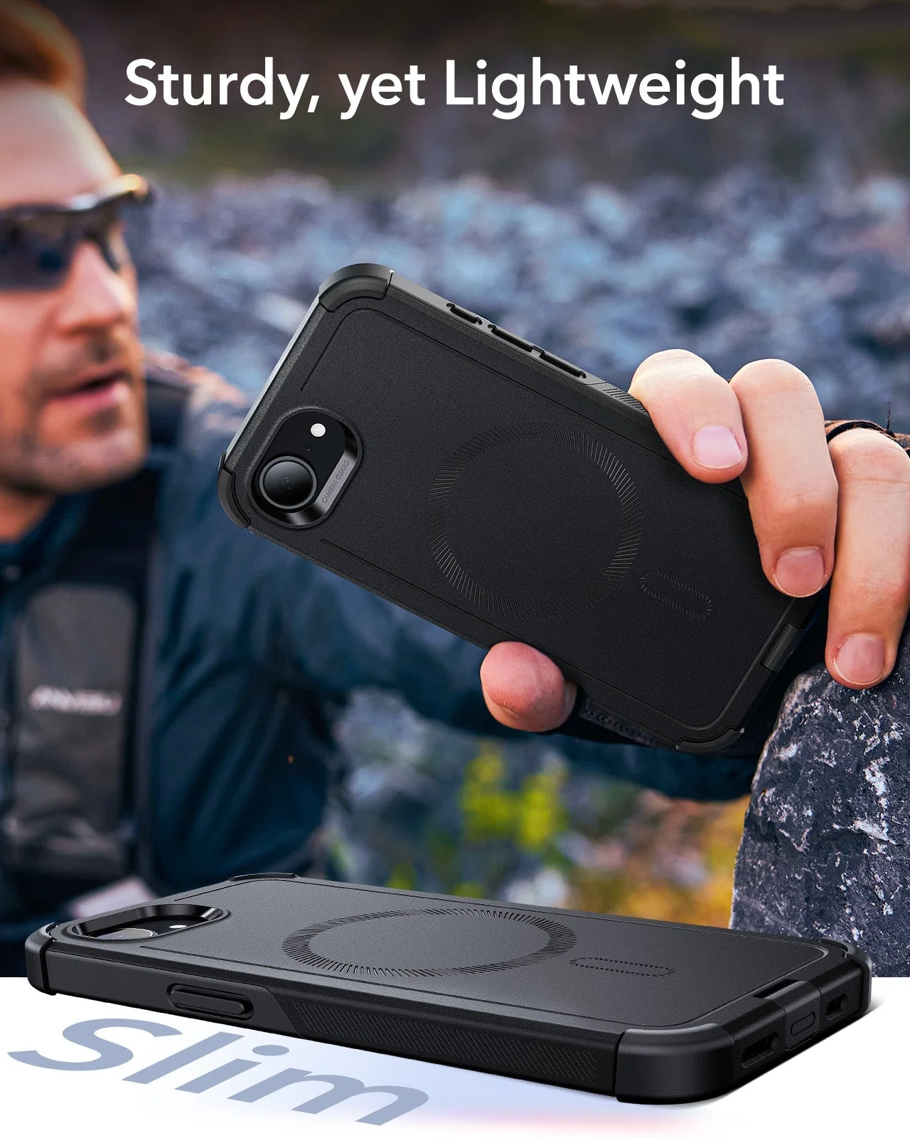 iPhone 16e HaloLock Cyber Tough Case - Red - Image 7