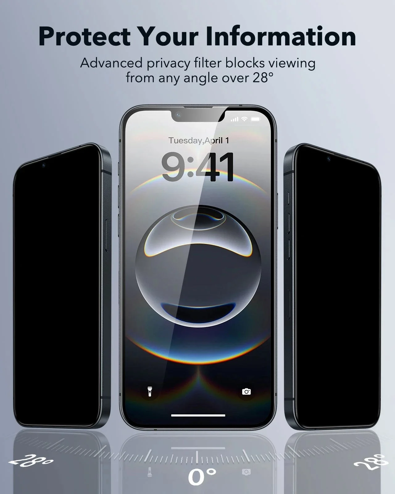 iPhone 17e/16e/14/13 Pro/13 UltraFit Classic Privacy Screen Protector - 3 Pack - Image 3
