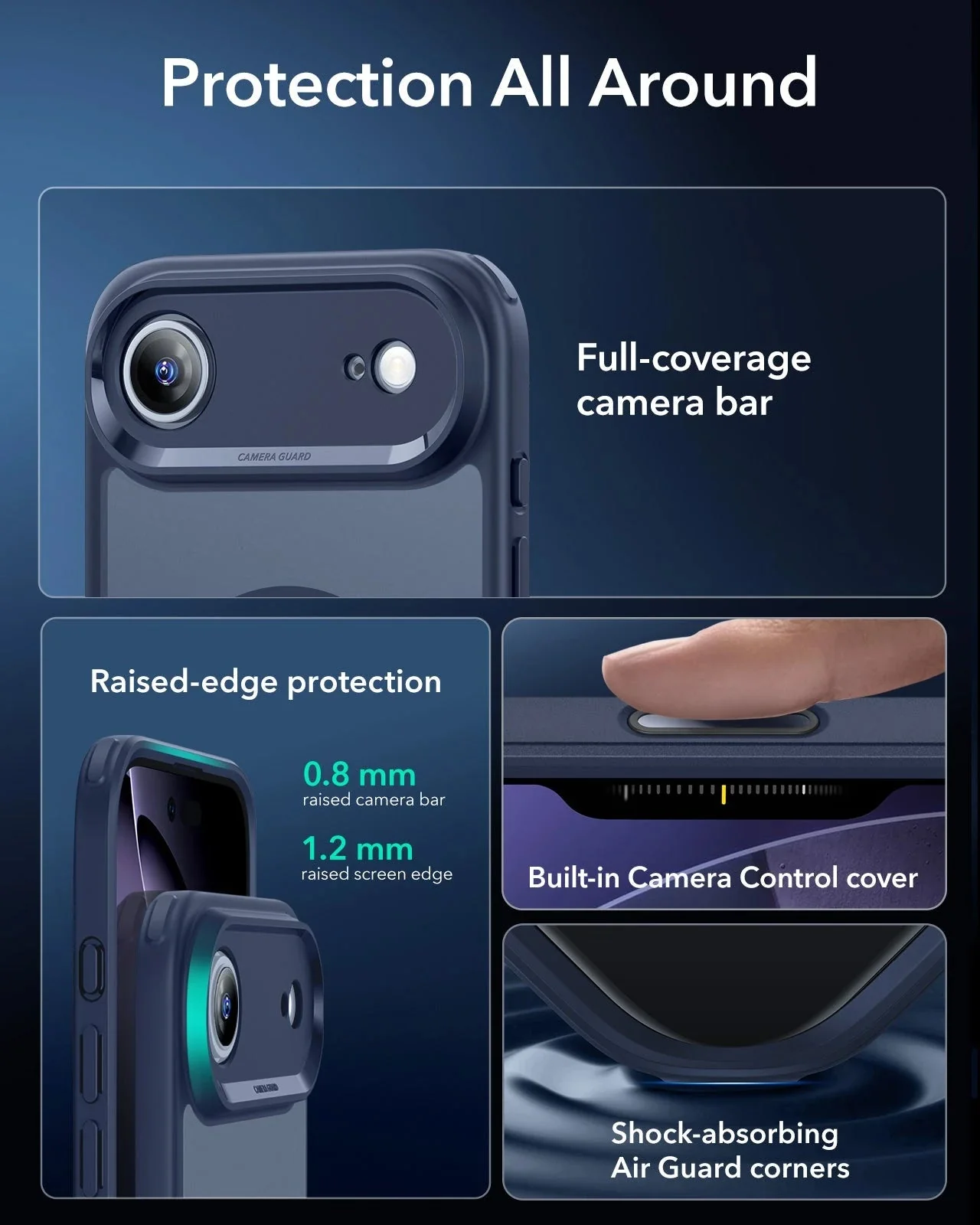 iPhone Air Classic Hybrid Magnetic Case (Camera Control) - Frosted Blue - Image 3