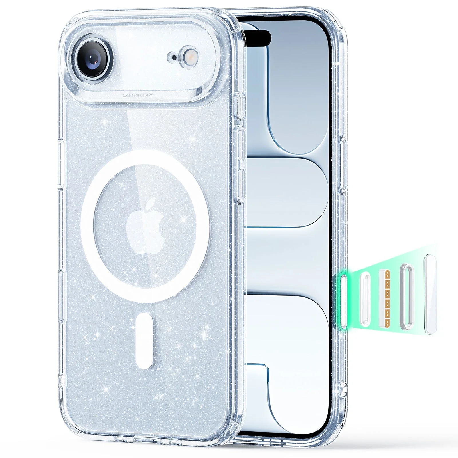 iPhone Air Classic Hybrid Magnetic Case (Camera Control) - Clear Shimmer