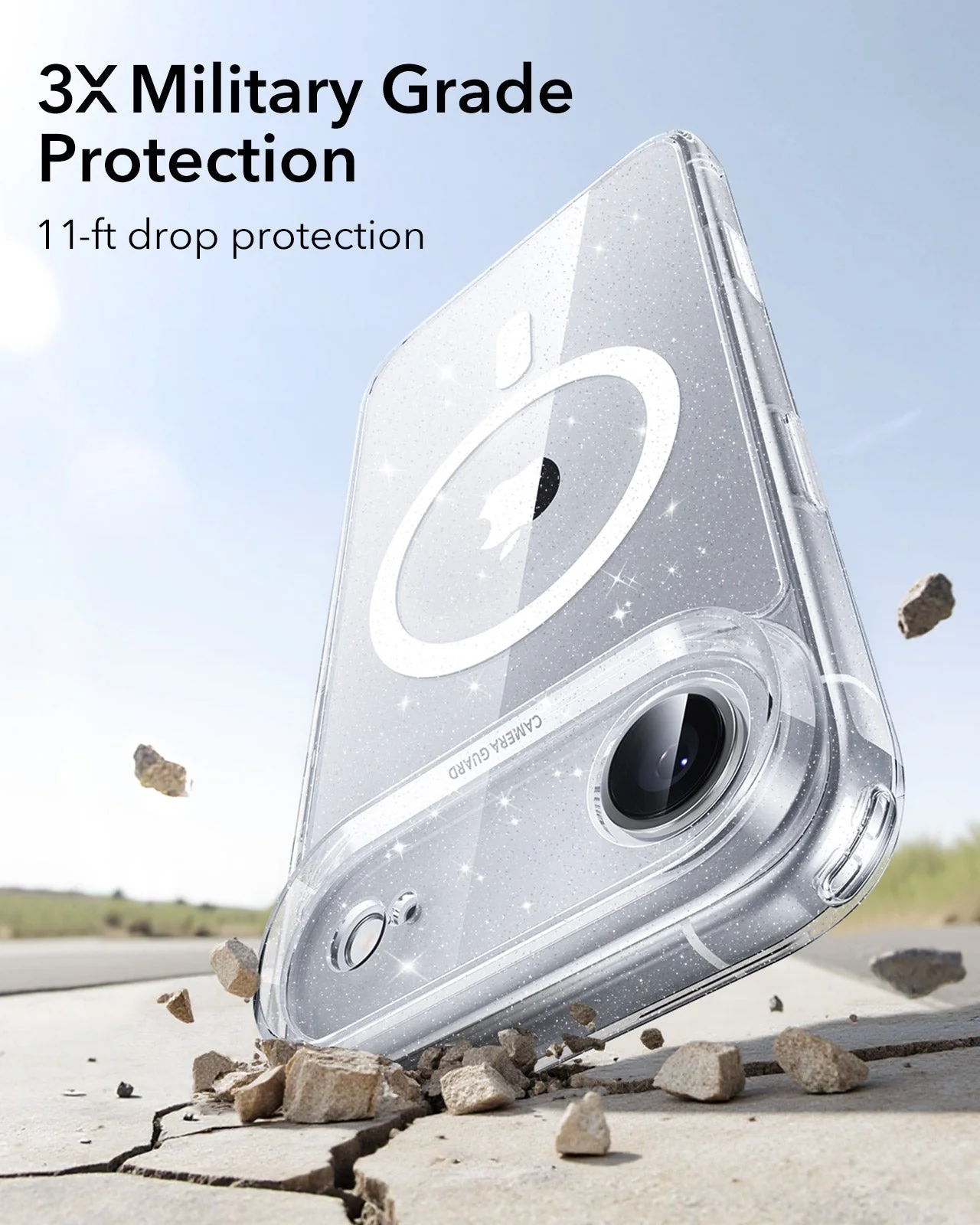 iPhone Air Classic Hybrid Magnetic Case (Camera Control) - Clear Shimmer - Image 4