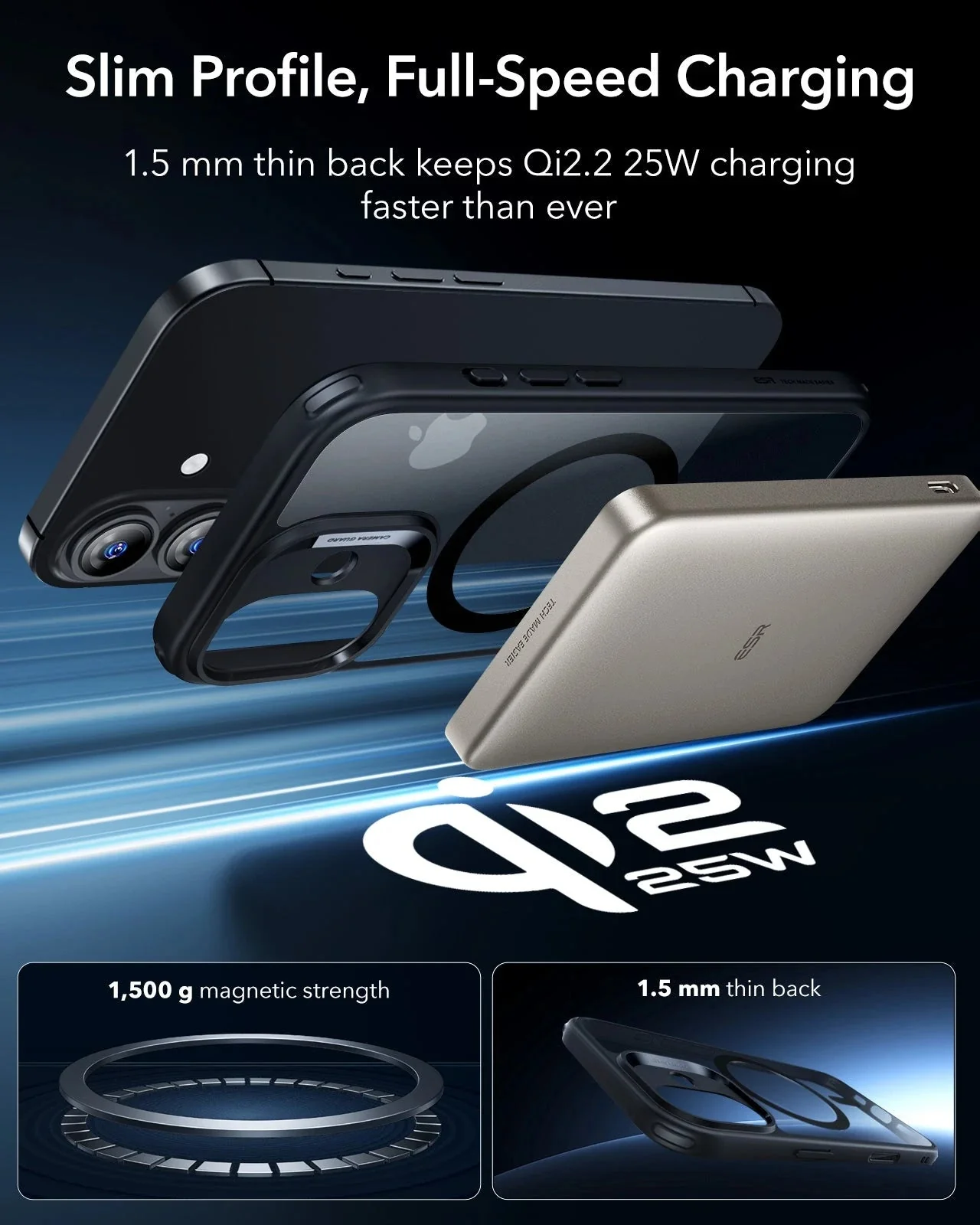 iPhone 17 Classic Hybrid Magnetic Case (Camera Control) - Clear Black - Image 5