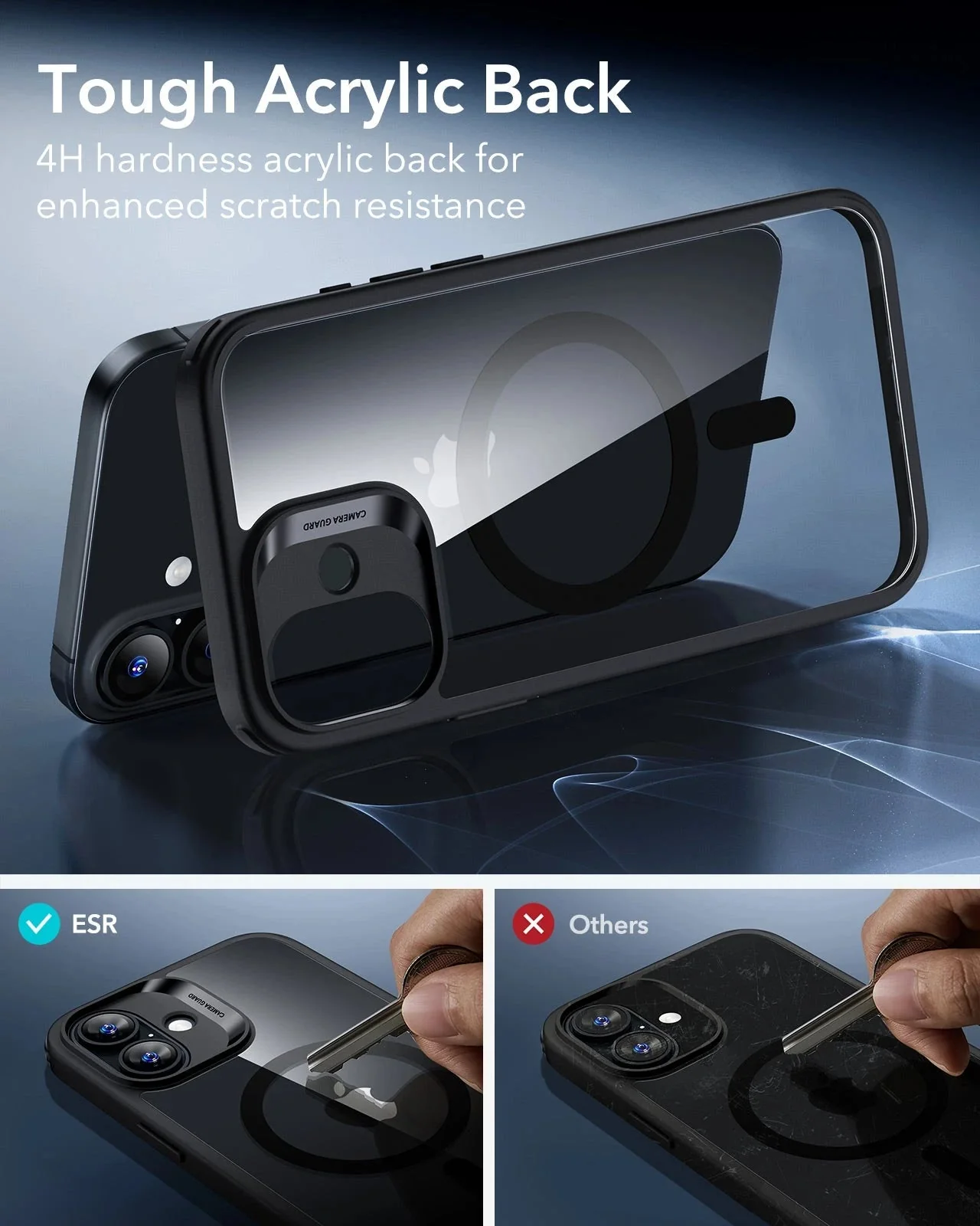 iPhone 17 Classic Hybrid Magnetic Case (Camera Control) - Clear Black - Image 6