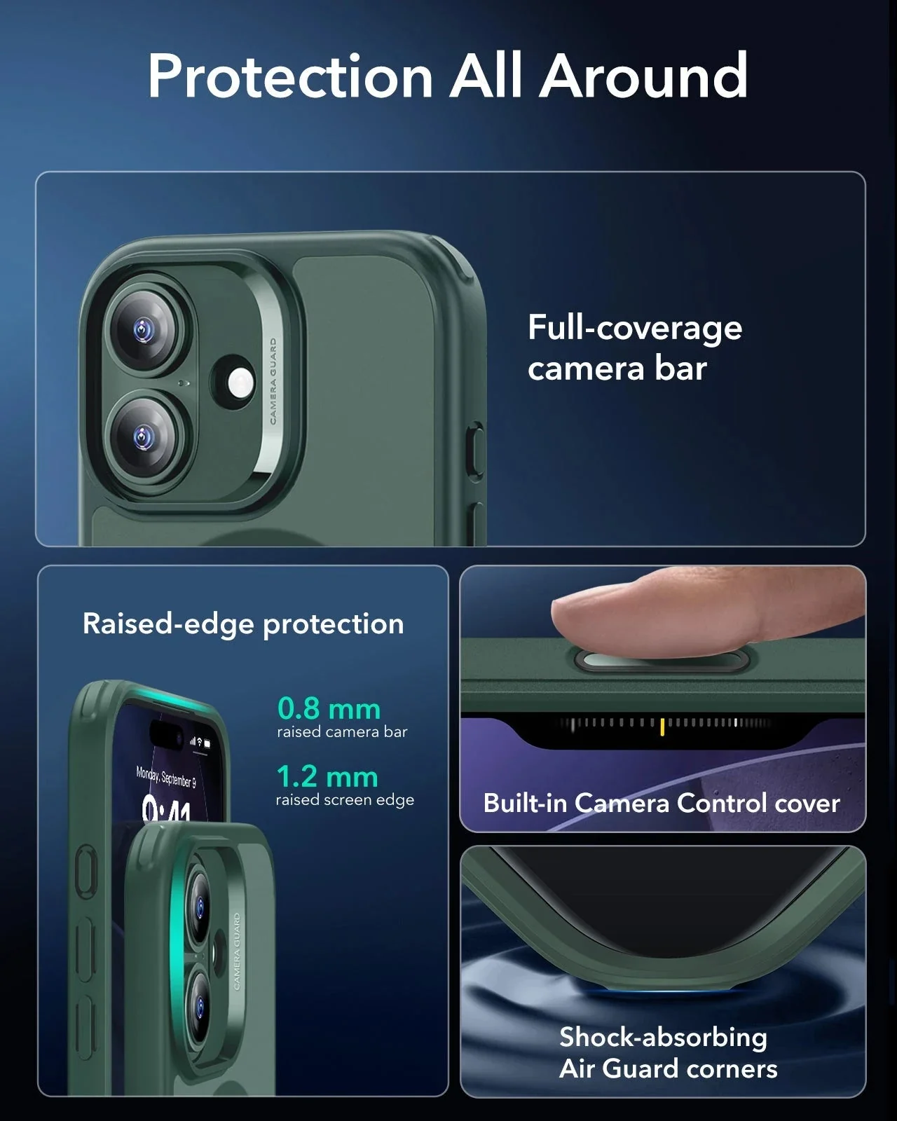 iPhone 17 Classic Hybrid Magnetic Case (Camera Control) - Frosted Green - Image 3