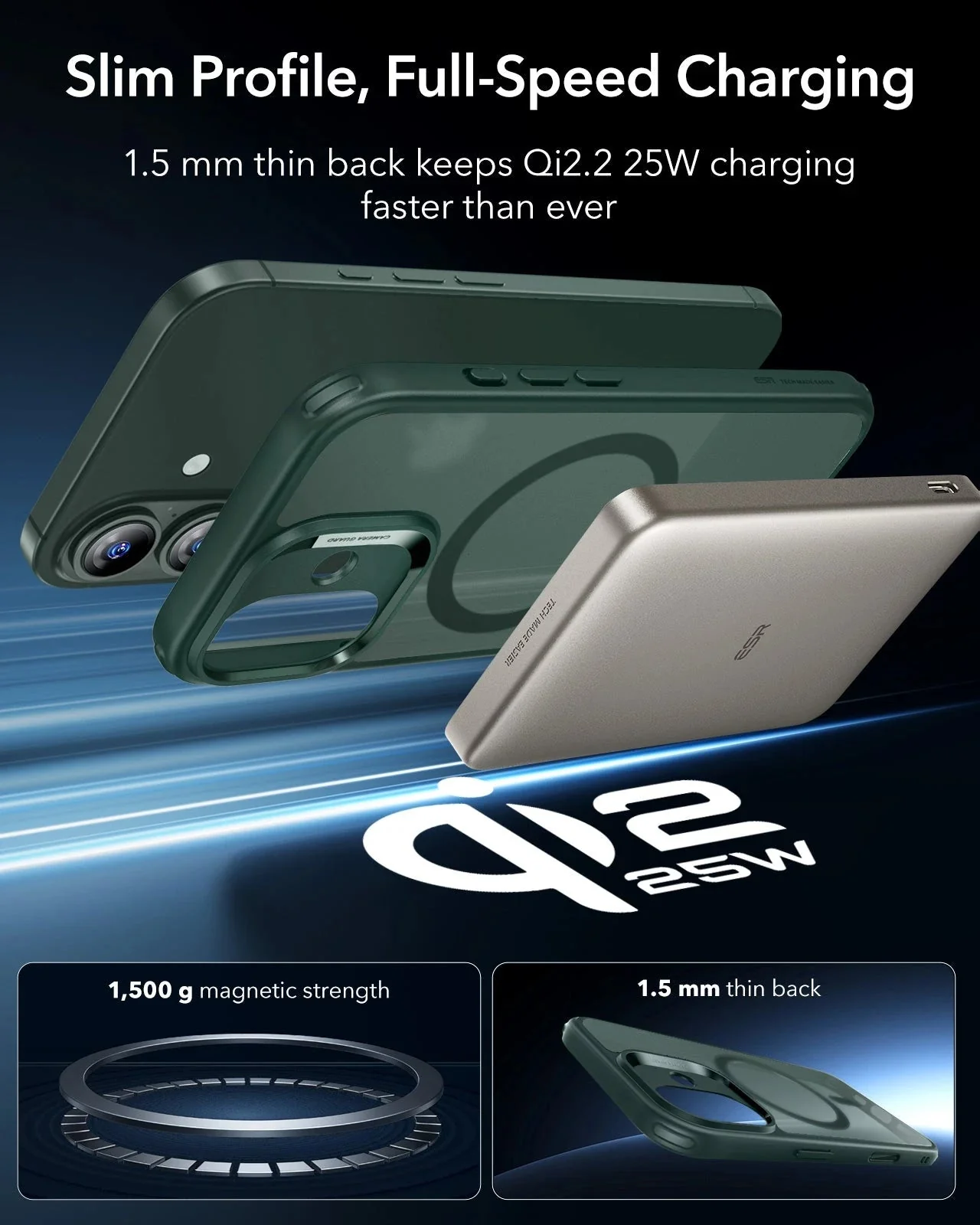 iPhone 17 Classic Hybrid Magnetic Case (Camera Control) - Frosted Green - Image 5