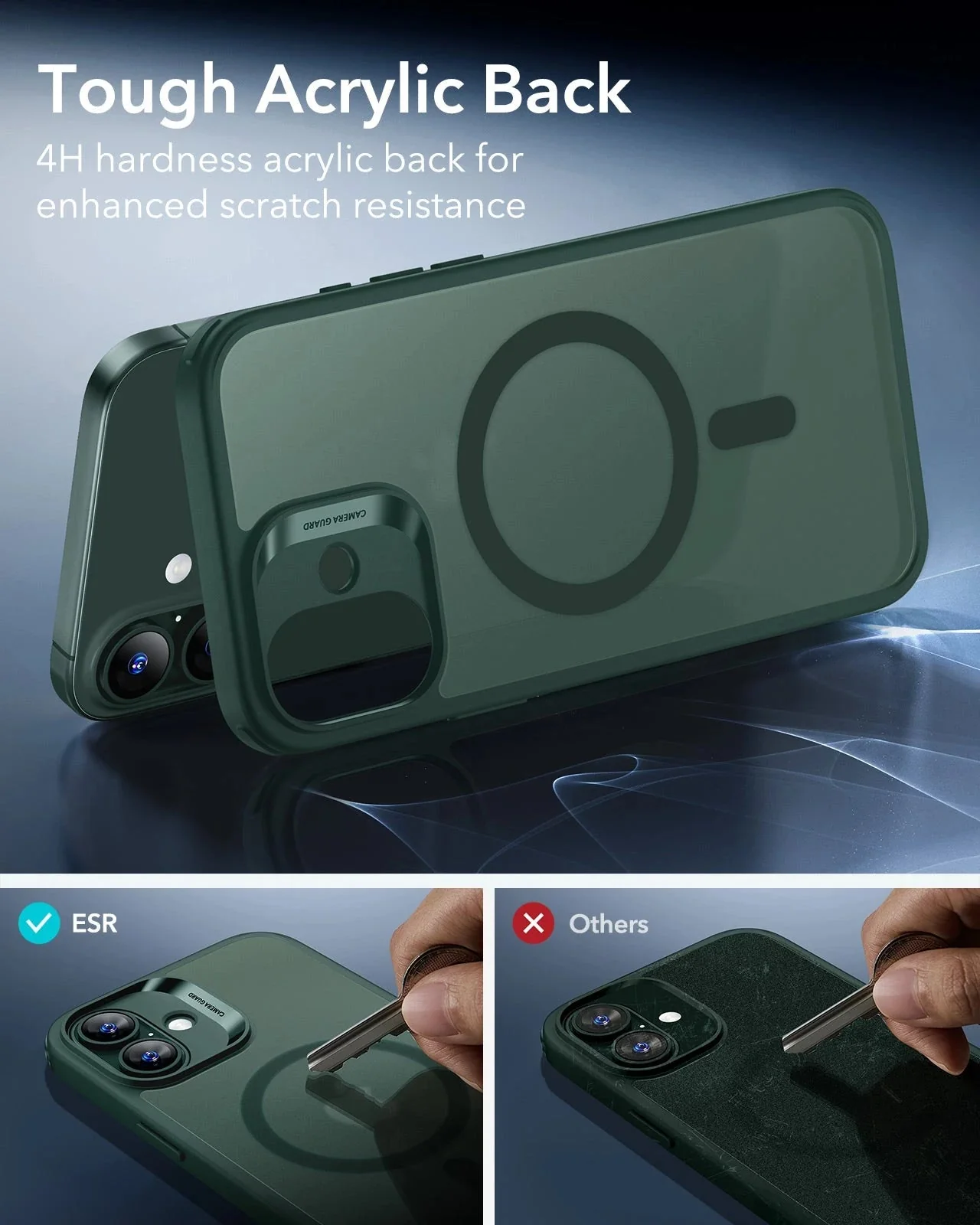 iPhone 17 Classic Hybrid Magnetic Case (Camera Control) - Frosted Green - Image 6