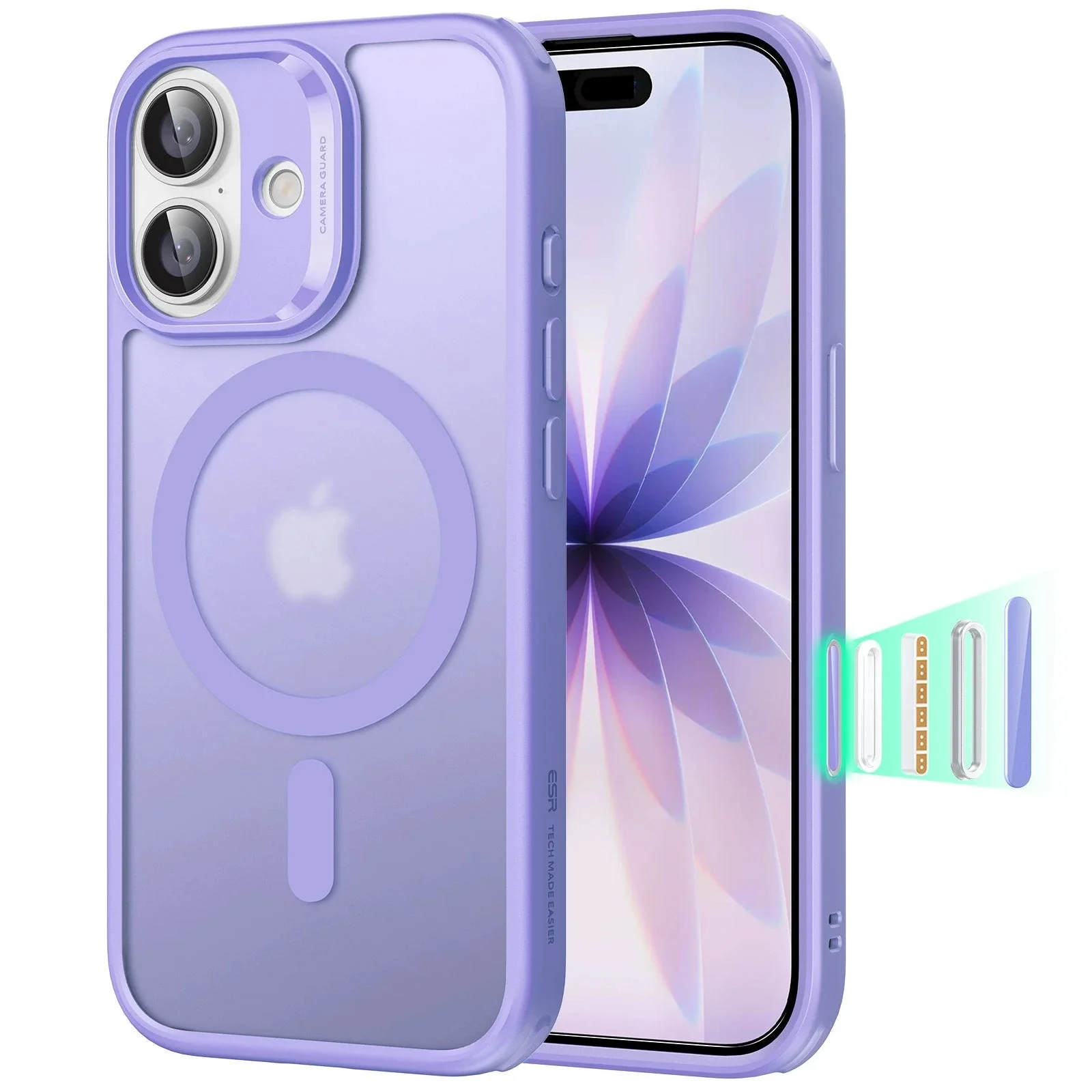 iPhone 17 Classic Hybrid Magnetic Case (Camera Control) - Frosted Purple