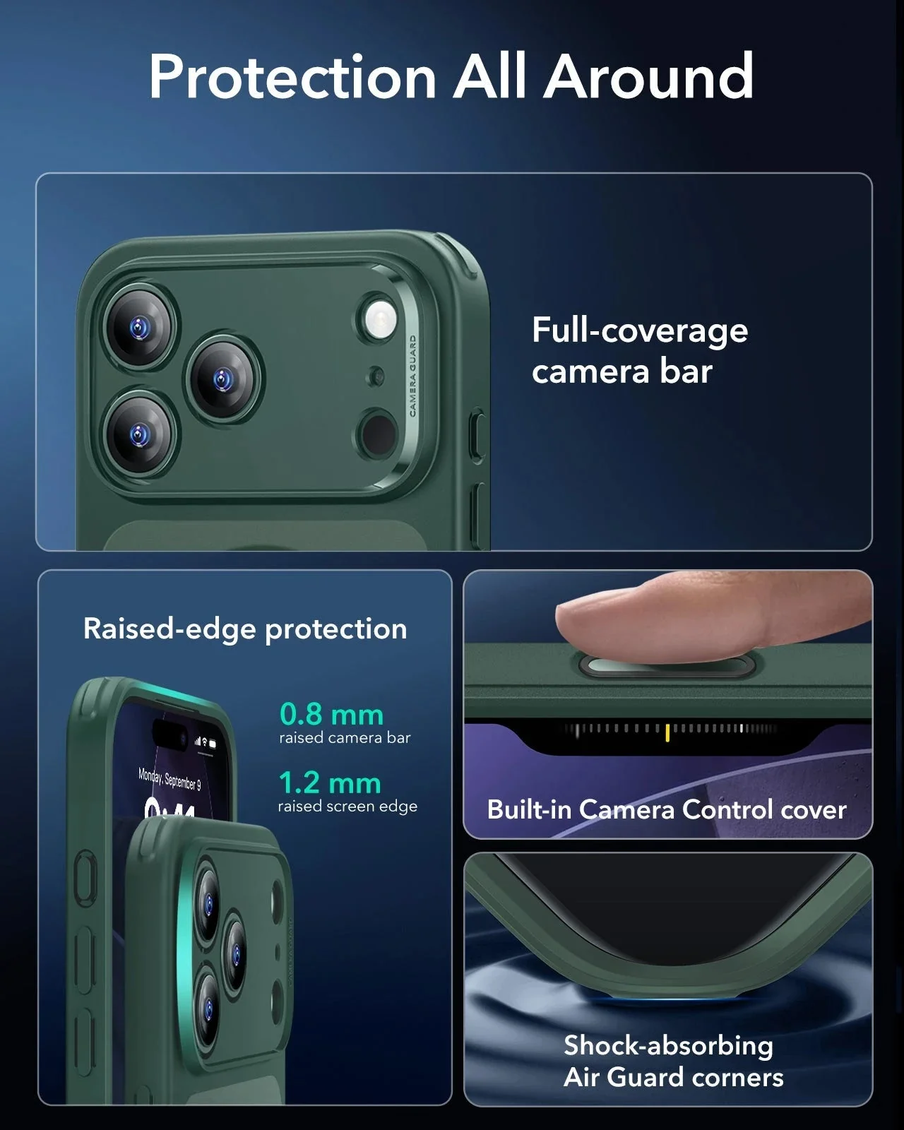 iPhone 17 Pro Classic Hybrid Magnetic Case (Camera Control) - Frosted Green - Image 3