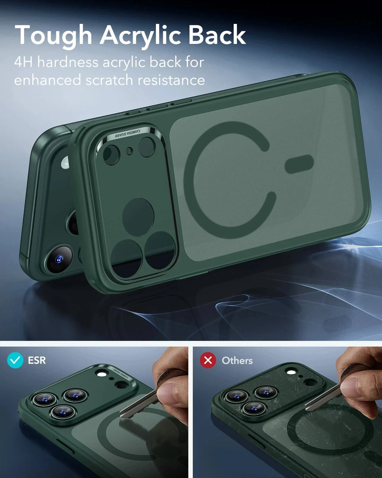 iPhone 17 Pro Classic Hybrid Magnetic Case (Camera Control) - Frosted Green - Image 6