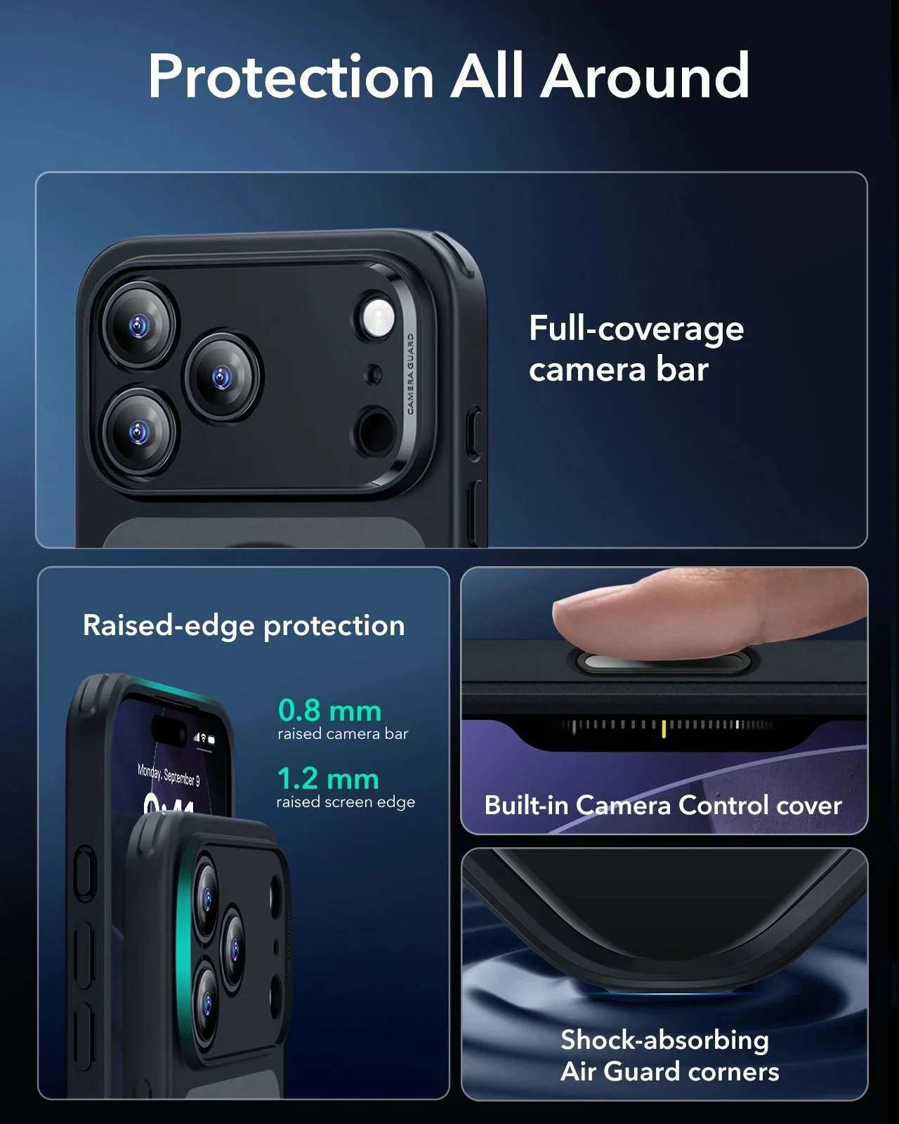 iPhone 17 Pro Max Classic Hybrid Magnetic Case (Camera Control) - Frosted Black - Image 3