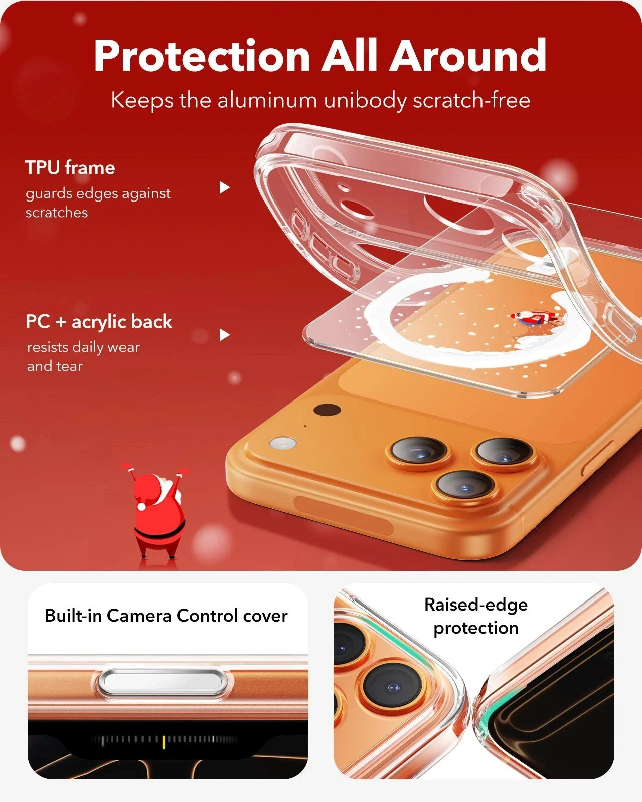 iPhone 17 Pro Max Classic Hybrid Magnetic Case (Camera Control) - Santa Skater - Image 3