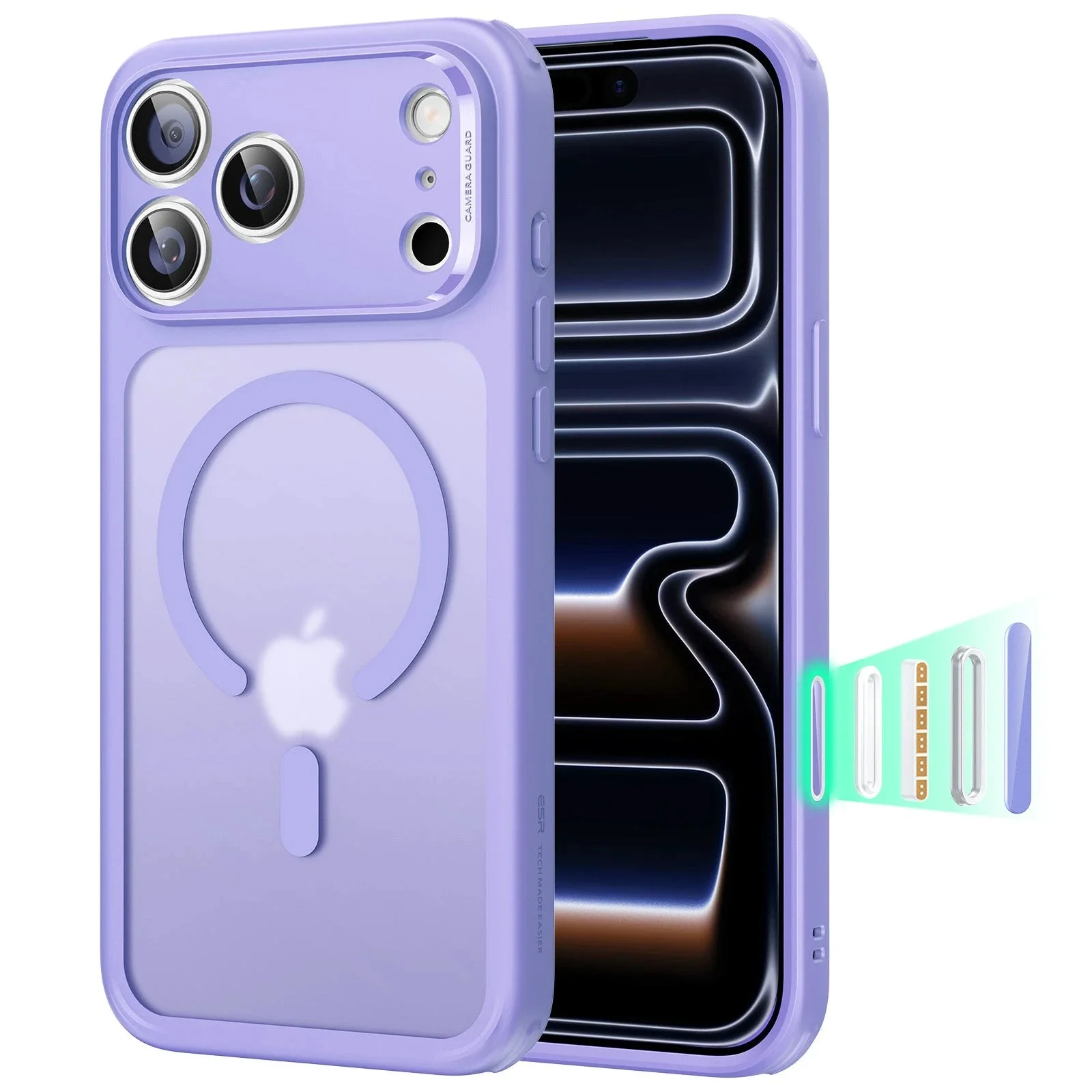 iPhone 17 Pro Max Classic Hybrid Magnetic Case (Camera Control) - Frosted Purple